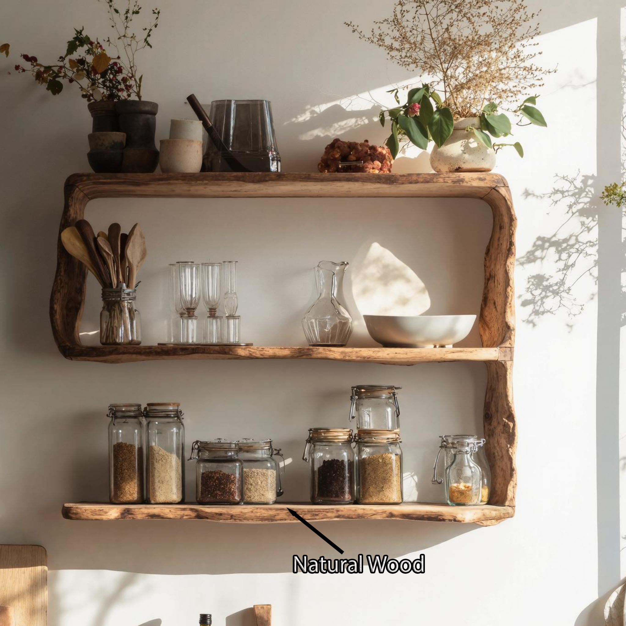 Rustic Solid Wood Kitchen Storage For Kitchen Decor SILDTKC002