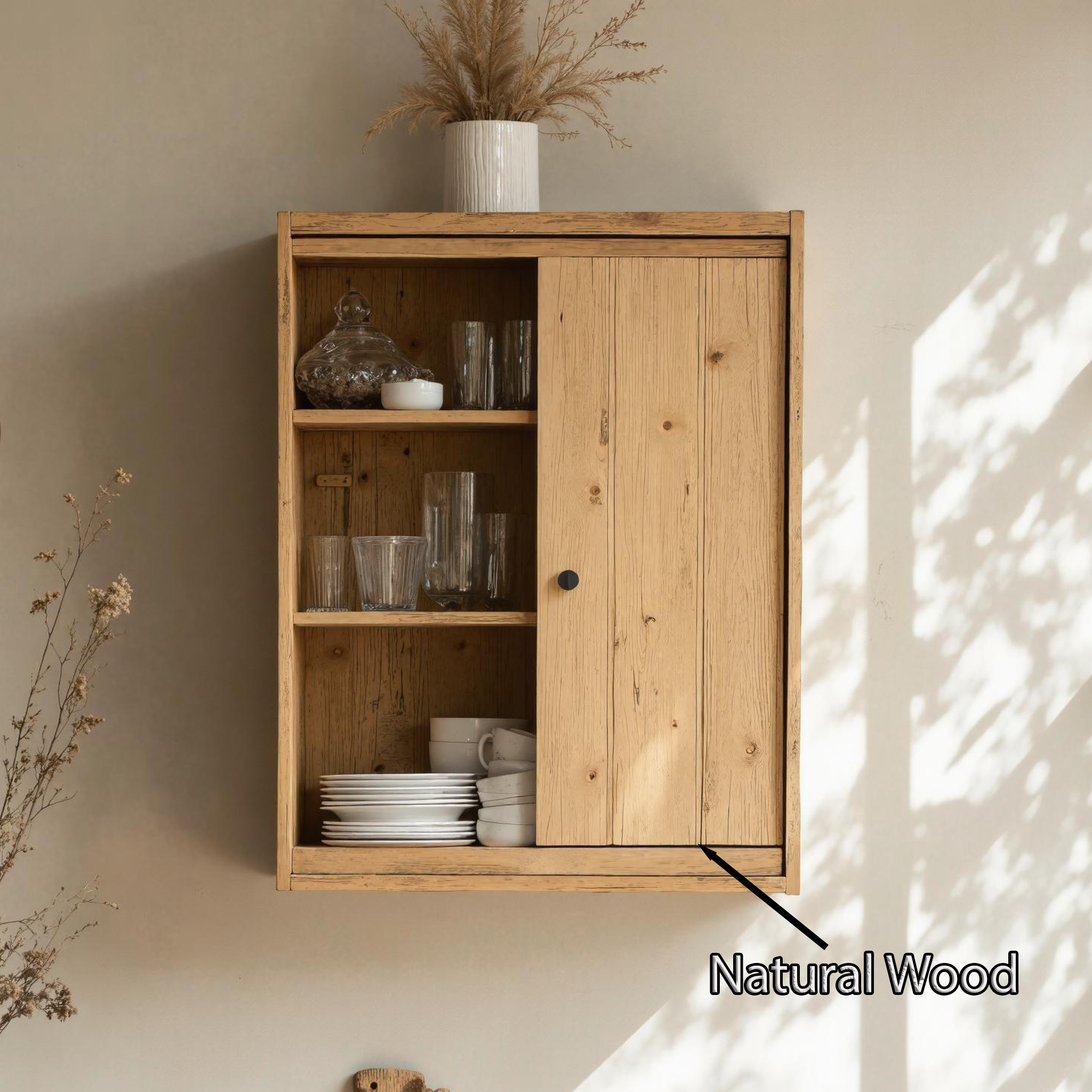 Farmhouse Wooden Kitchen Cabinet For Kitchen Design SILDTKC011