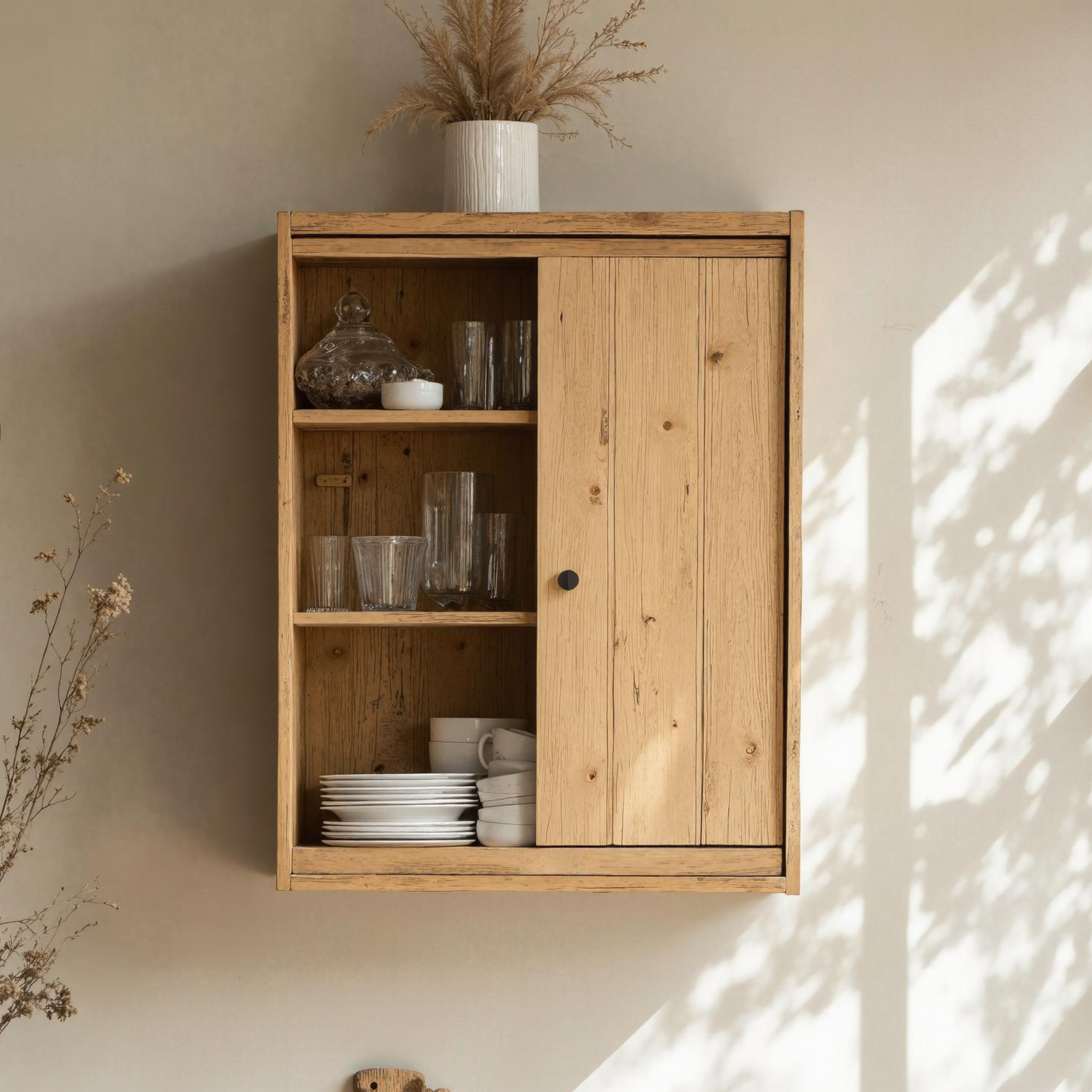 Farmhouse Wooden Kitchen Cabinet For Kitchen Design SILDTKC011