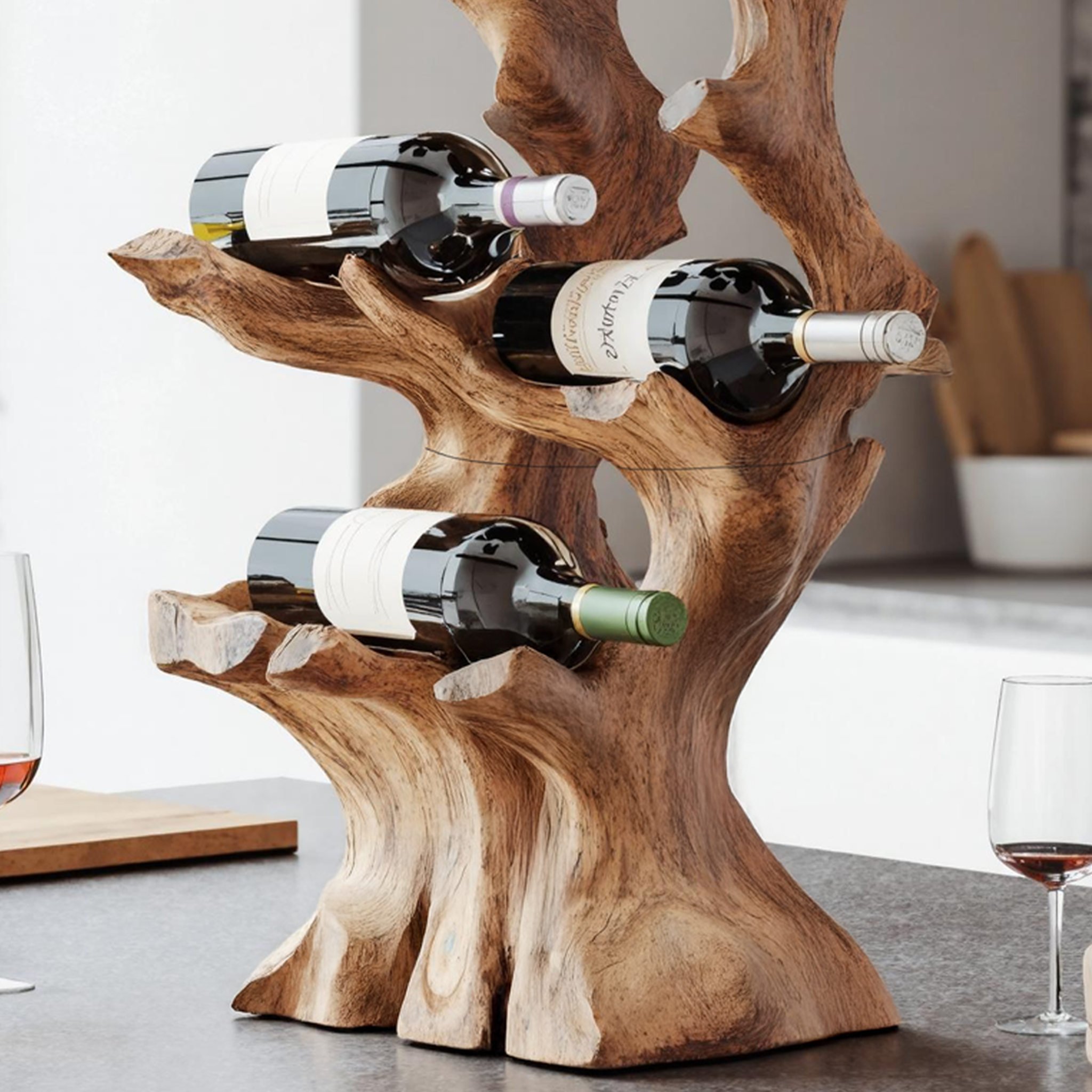 Handcrafted Wine Rack For Living Room Wall Organizer SILDTTNWH011
