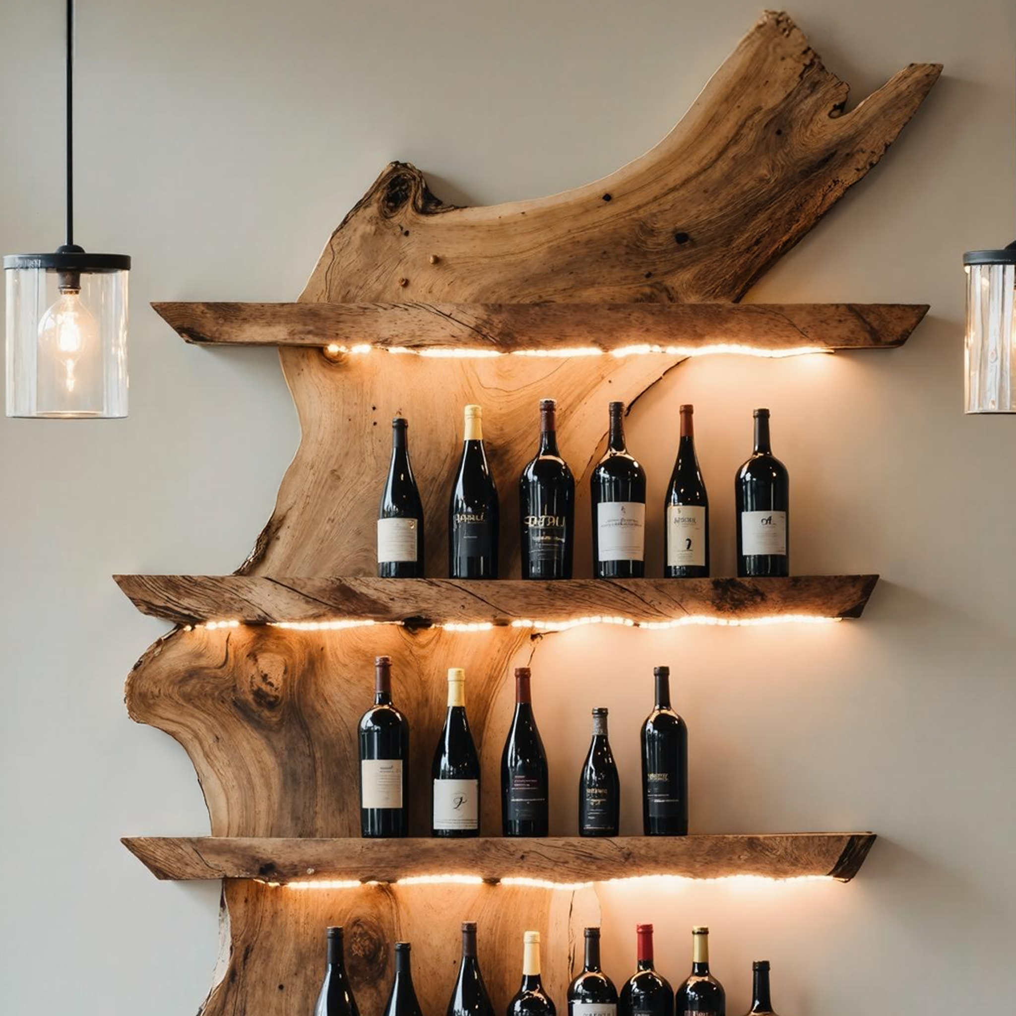 Mid Century Wine Rack For Kitchen Bar Wall Shelf SILDTTRWH025