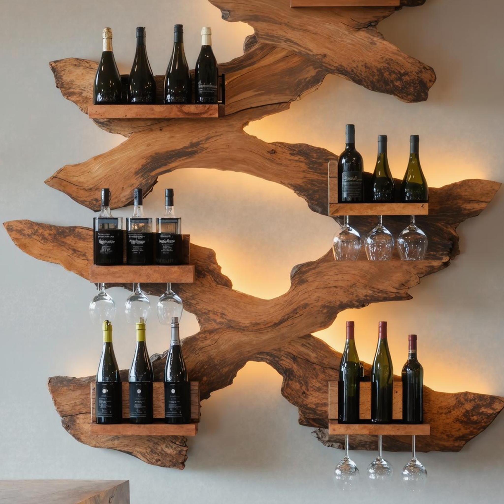 Farmhouse Wine Stand For Living Room Wood Accent Piece SILDTTRWH020