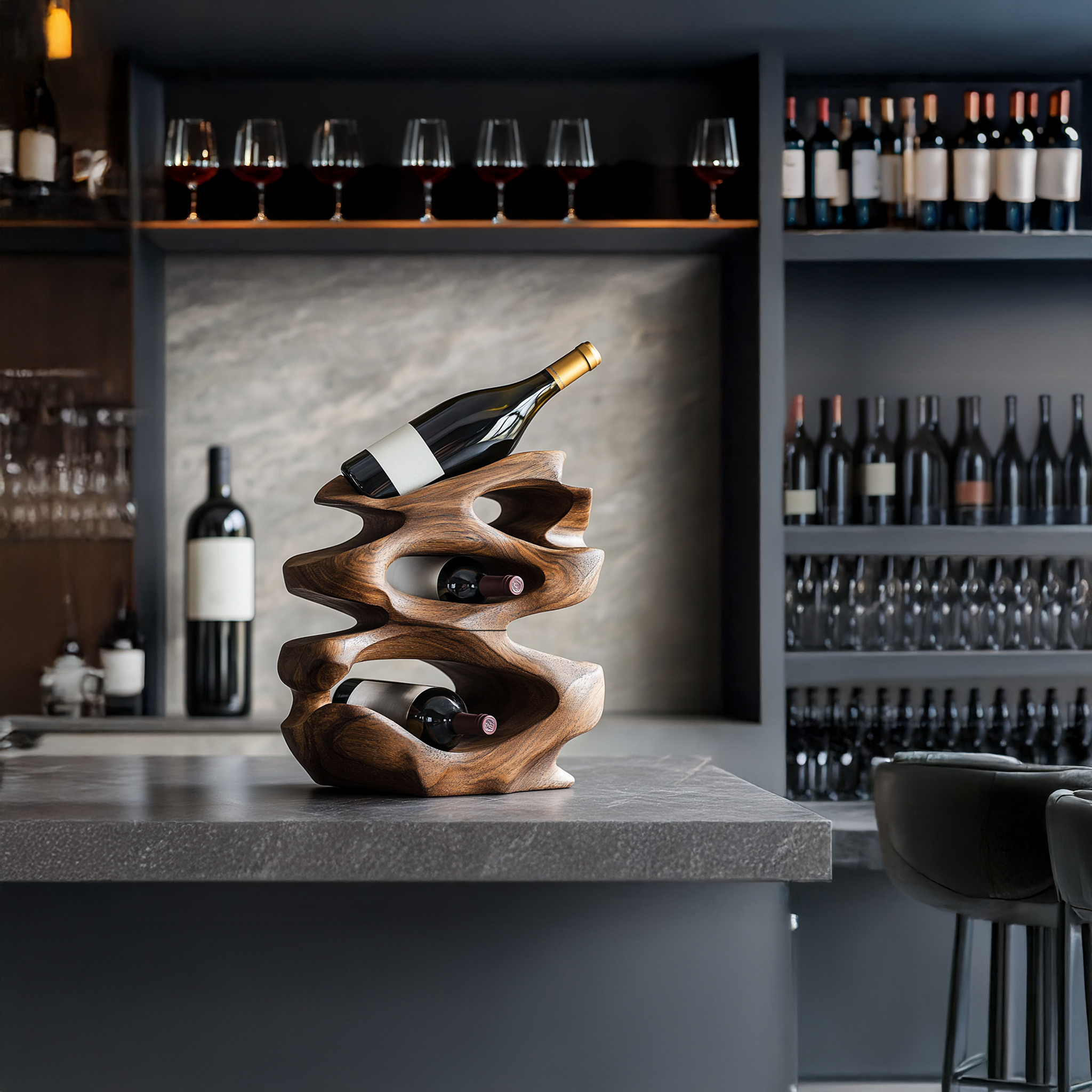 Rustic Wine Rack For Living Room Wine Bar Corner SILDTTRWH010