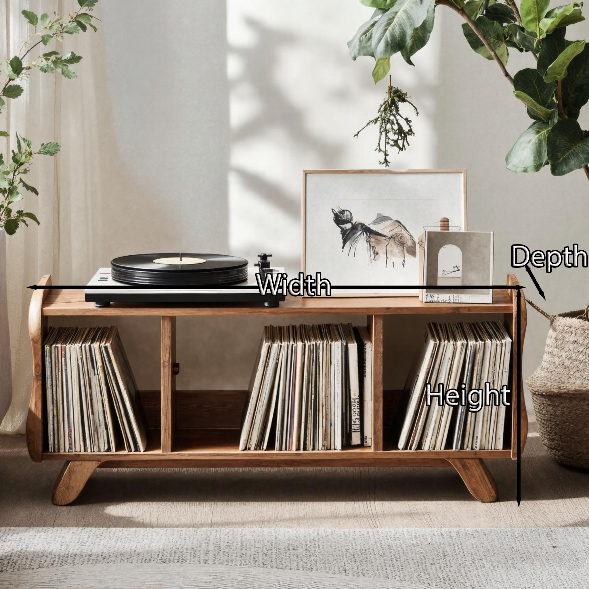 Rustic Record Player Cabinet Solid Wood For Living Room Use SILDTRPT019