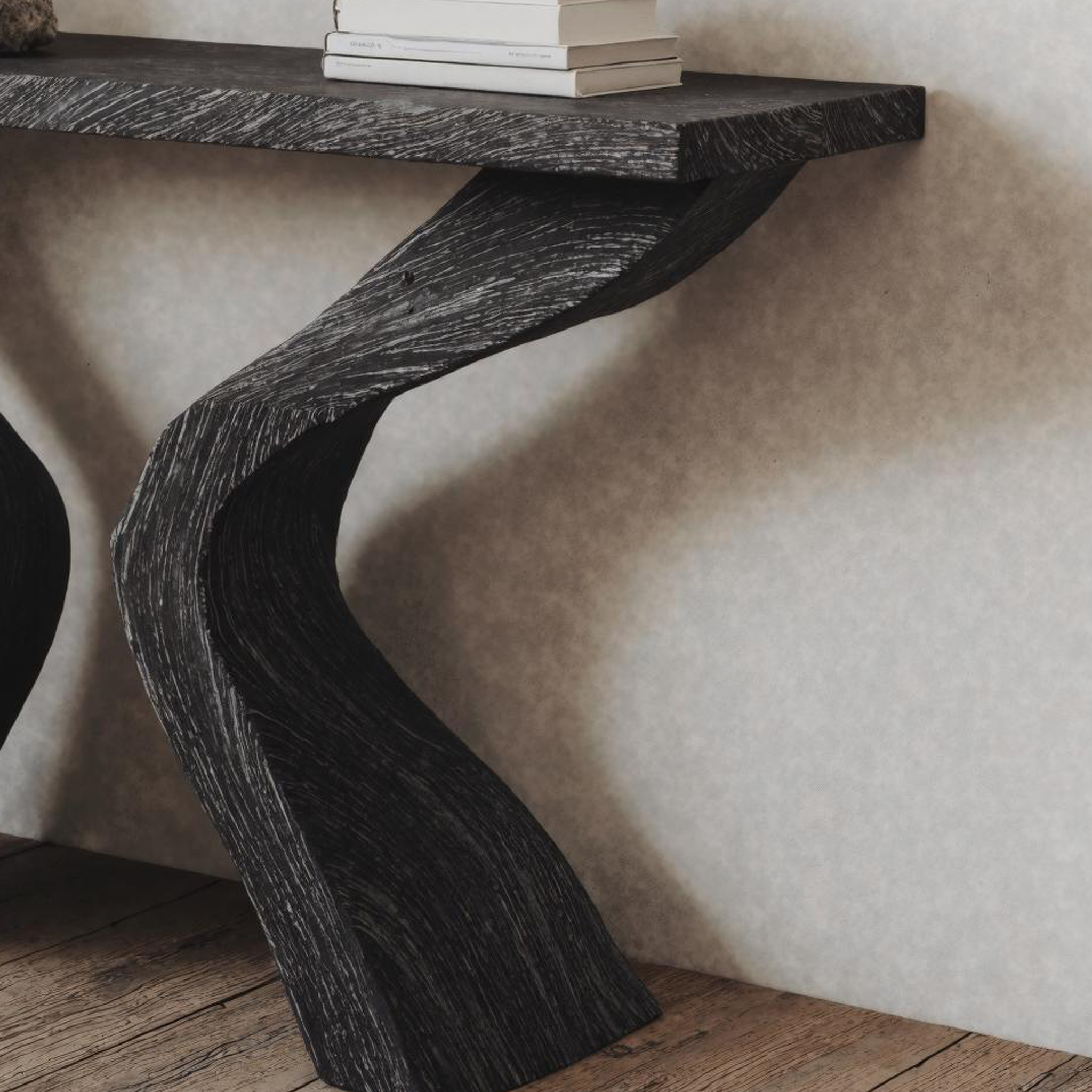 Rustic Black Wood Console Table For Entryway Accent SILDTCS161