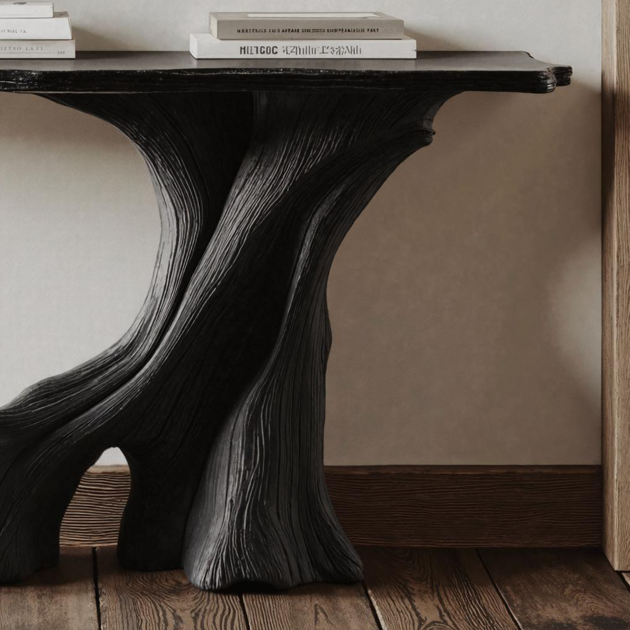 Modern Black Wood Console Table For Living Room Decor SILDTCS160