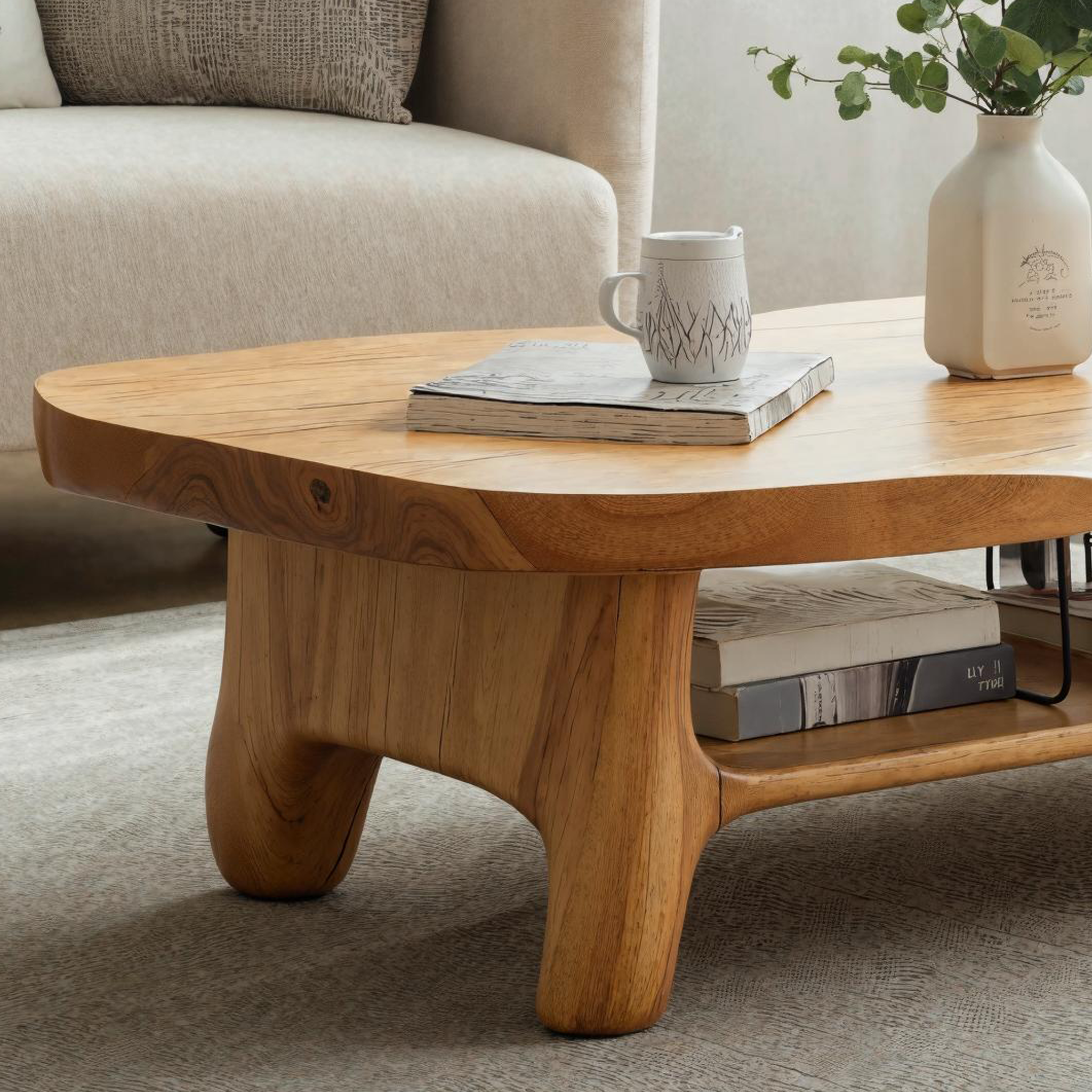 Rustic Wooden Coffee Table For Cozy Living Room Style SILDTCF137