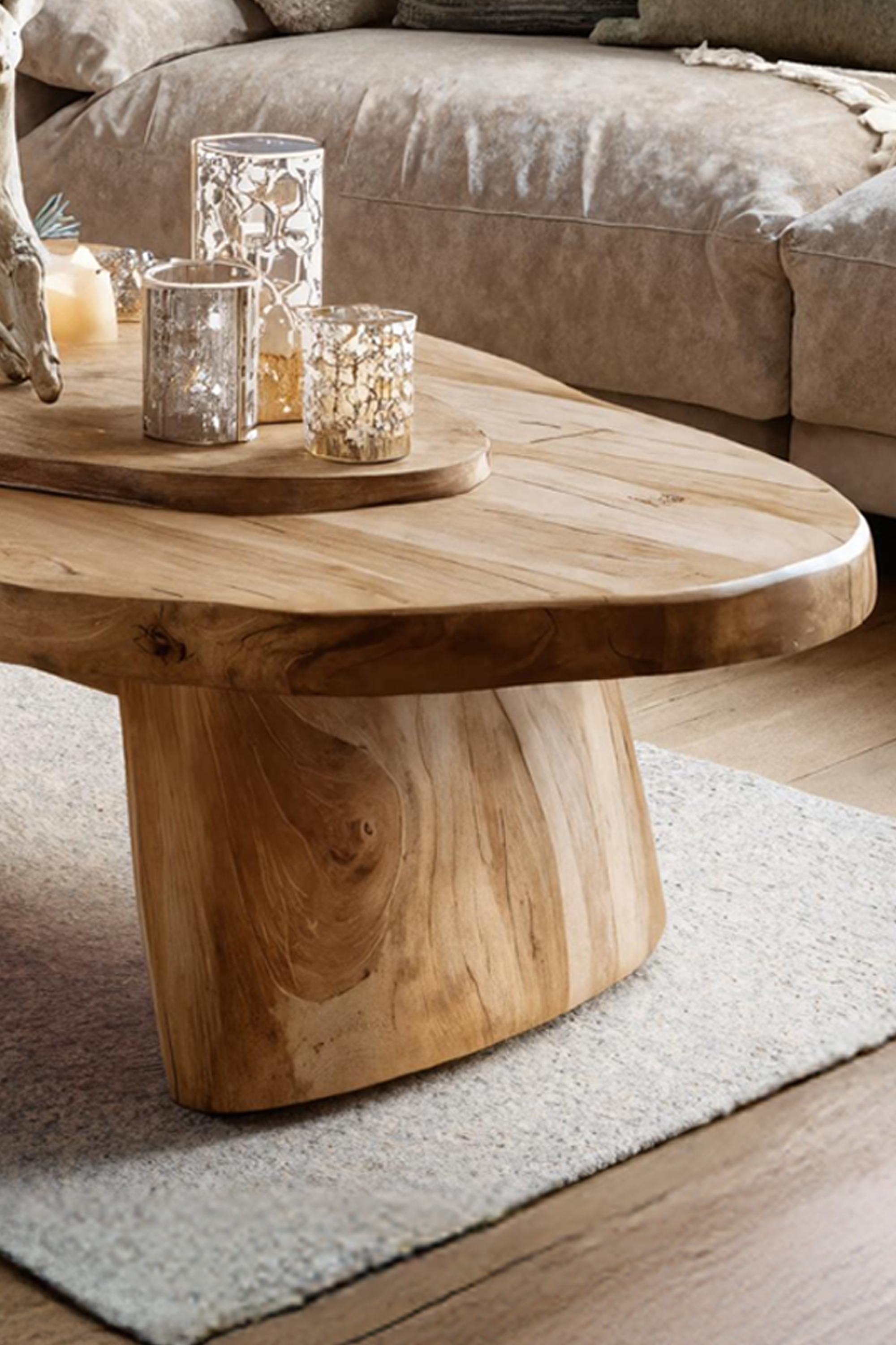 Mid Century Wooden Coffee Table For Holiday Living Room Decor SILDTTRCCF012