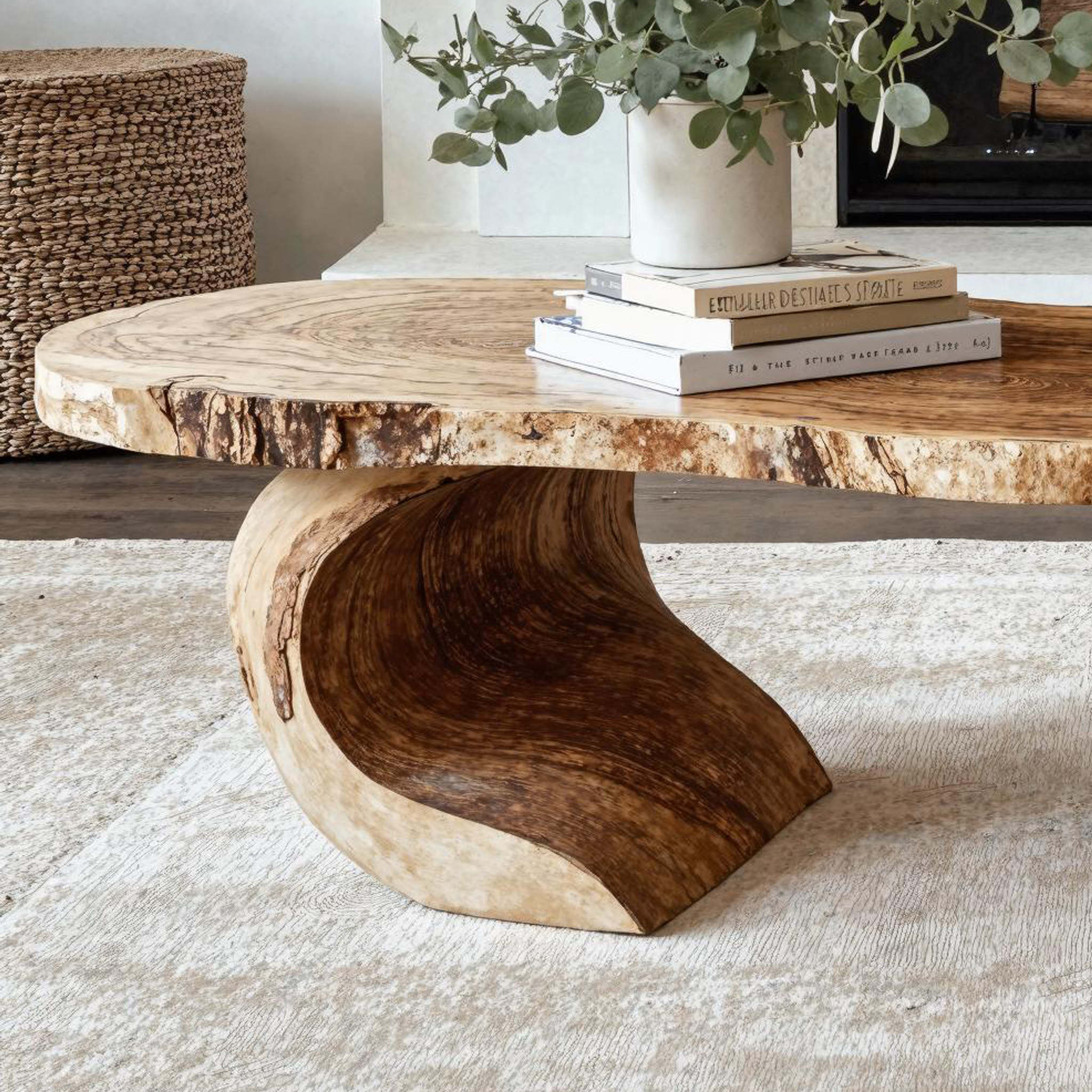 Vintage Natural Wood Coffee Table Cozy Living Room SILDTCF101