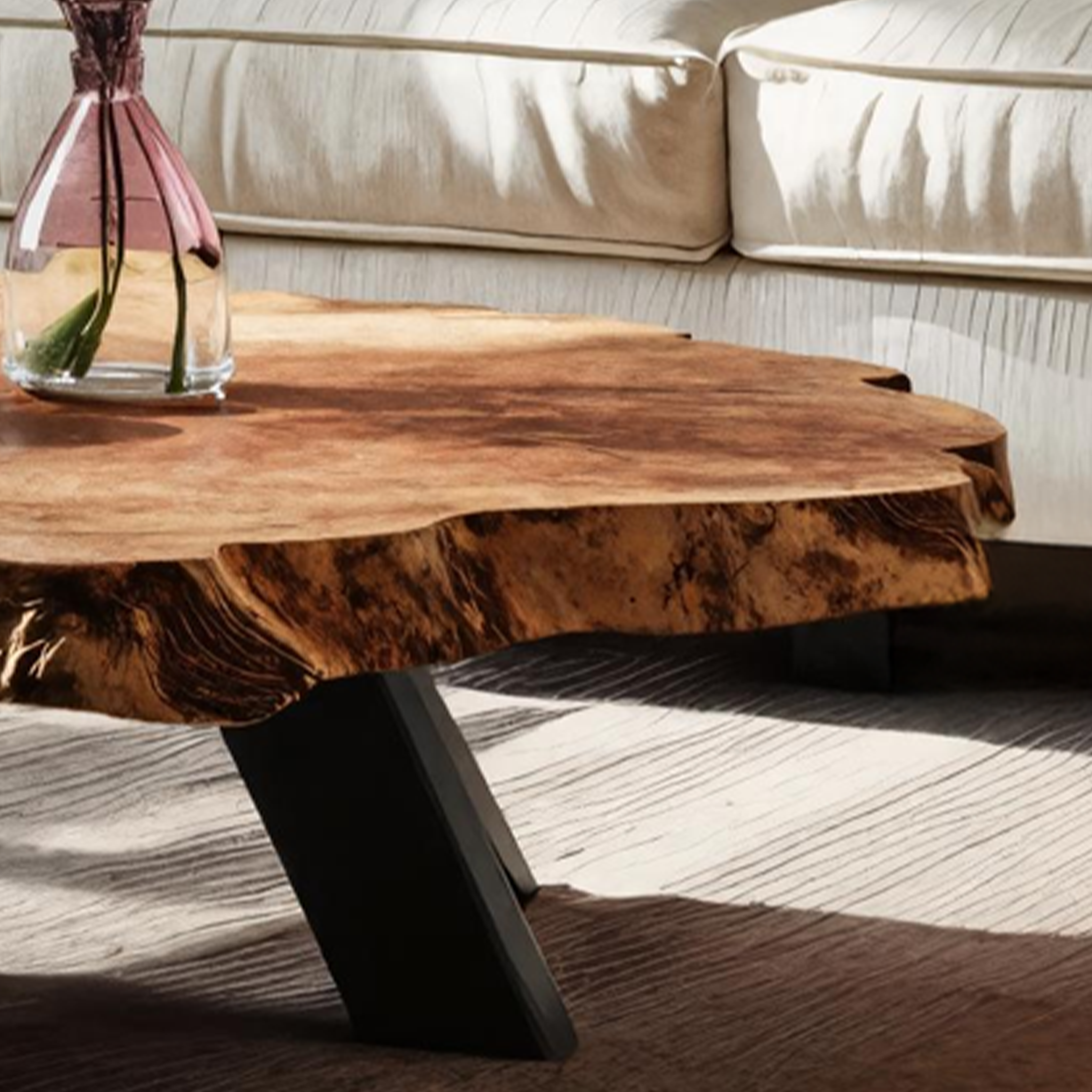 Modern Wooden Live Edge Coffee Table For Entryway Design Halloween Theme SILDTTRHCF004