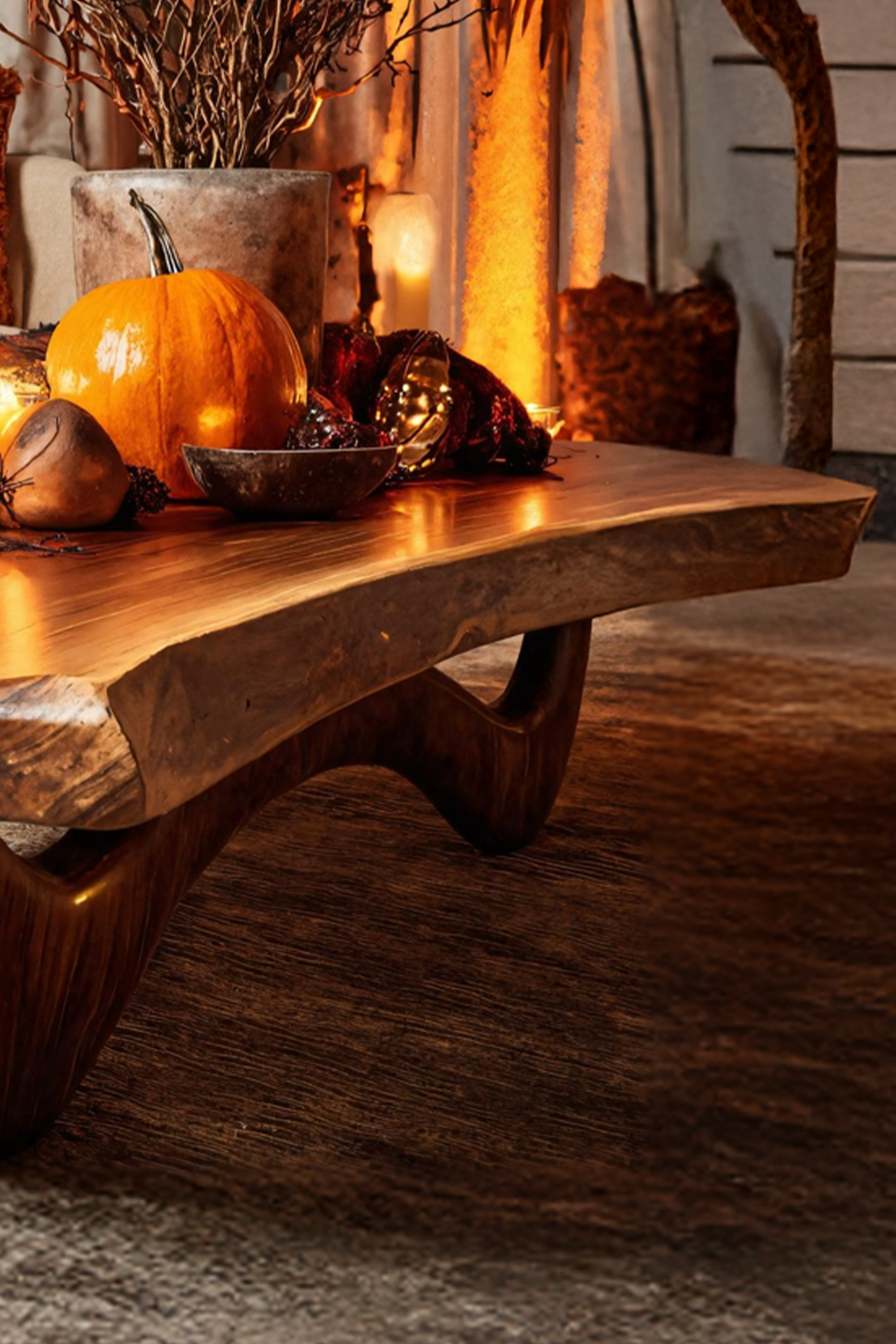Modern Wooden Live Edge Coffee Table Furniture Decor Haunted Vibes SILDTTNHCF009