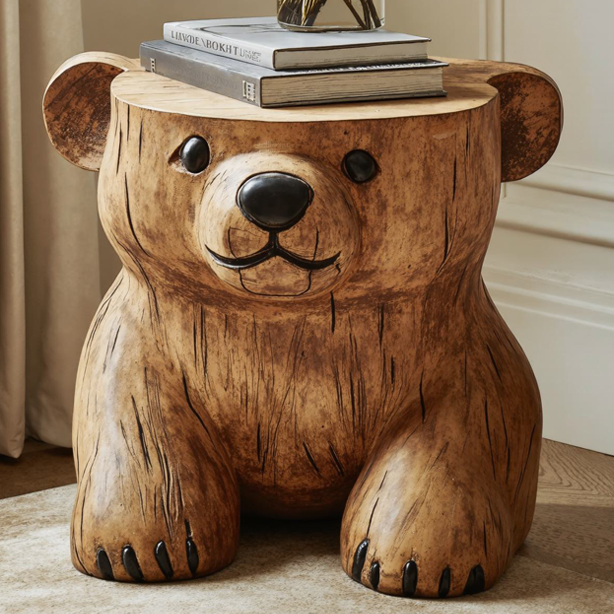 Live Edge Bear End Table Accent Table SILDTEN063
