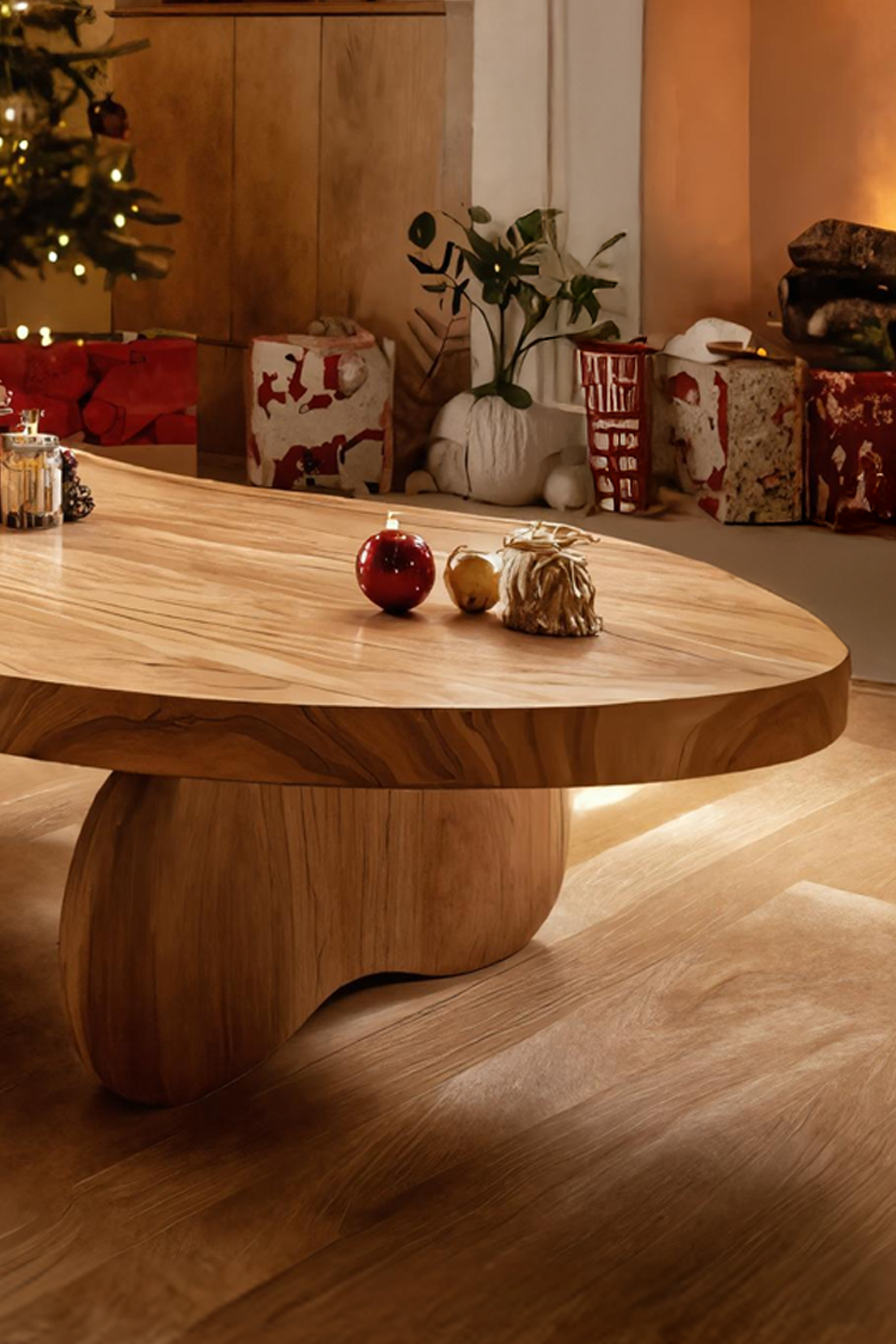 Mid Century Wooden Coffee Table For Christmas Living Room Design SILDTTRCCF003
