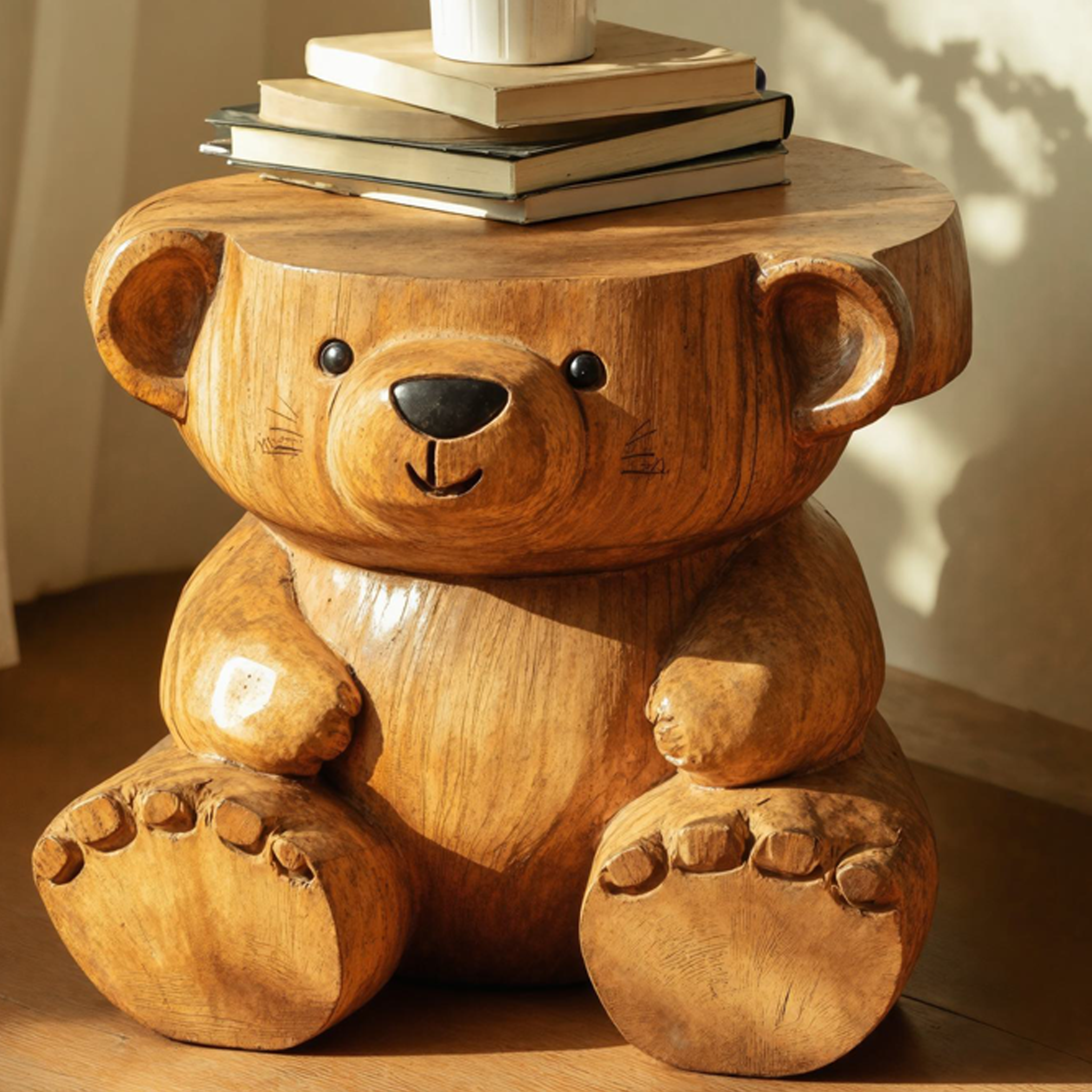 Rustic Round End Table Unique Design SILDTEN078