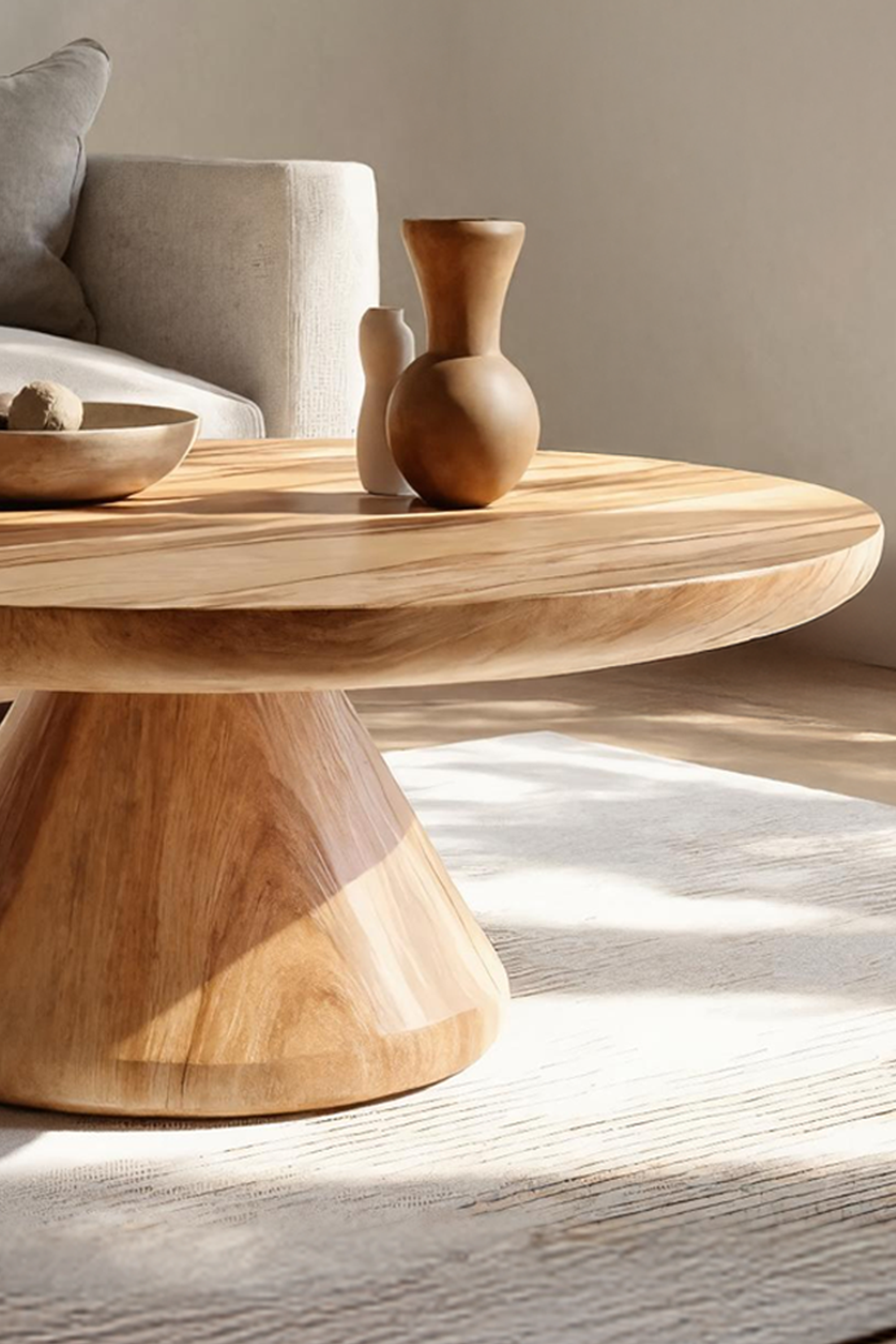 Mid Century Wooden Live Edge Coffee Table For Living Room SILDTTRCF046