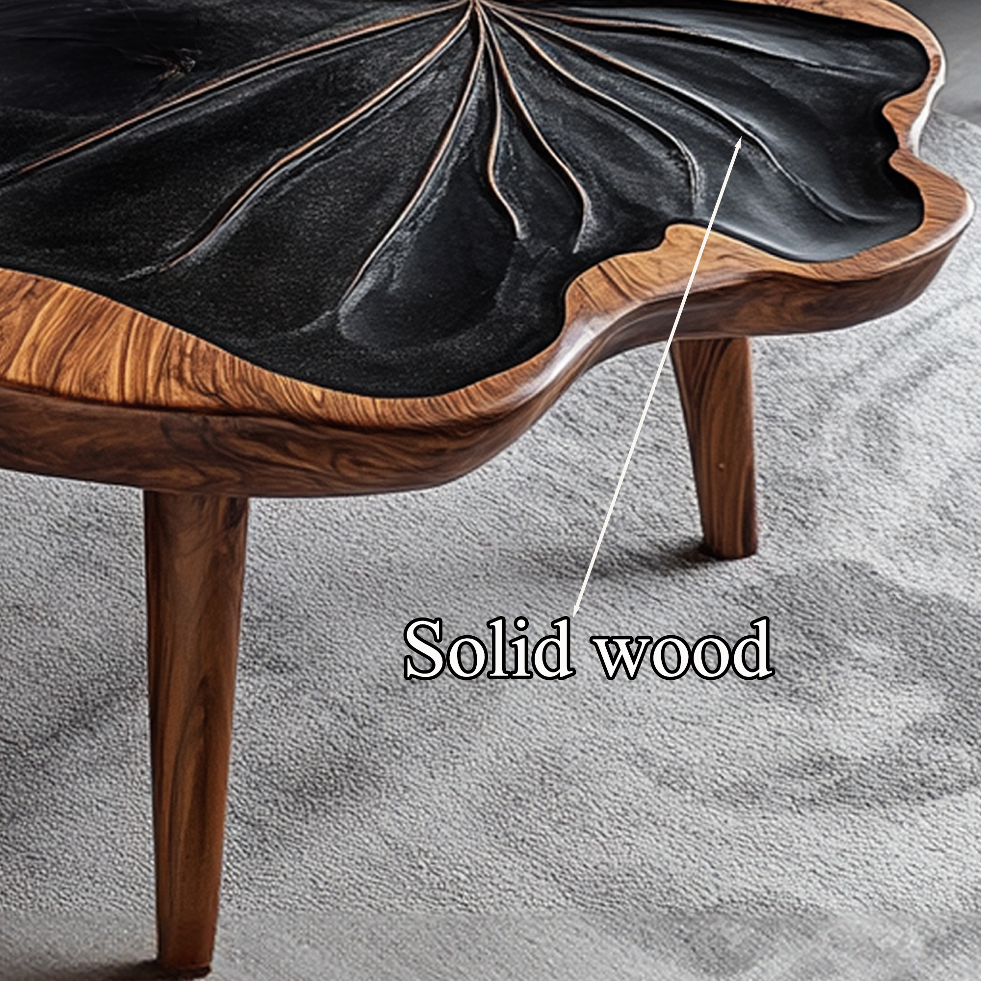 Wood Coffee Table Live Edge SINLCF013