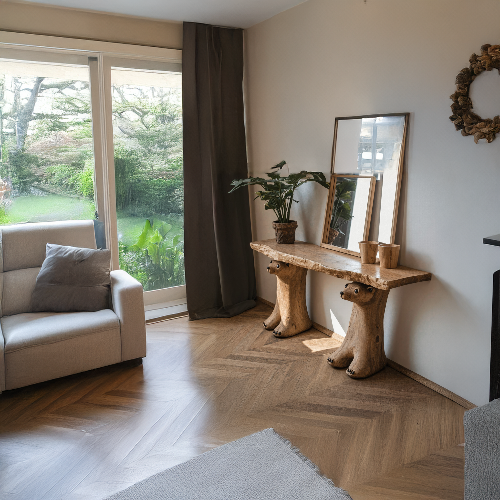 Rustic Hallway Console Table Decorative SILDTCS055