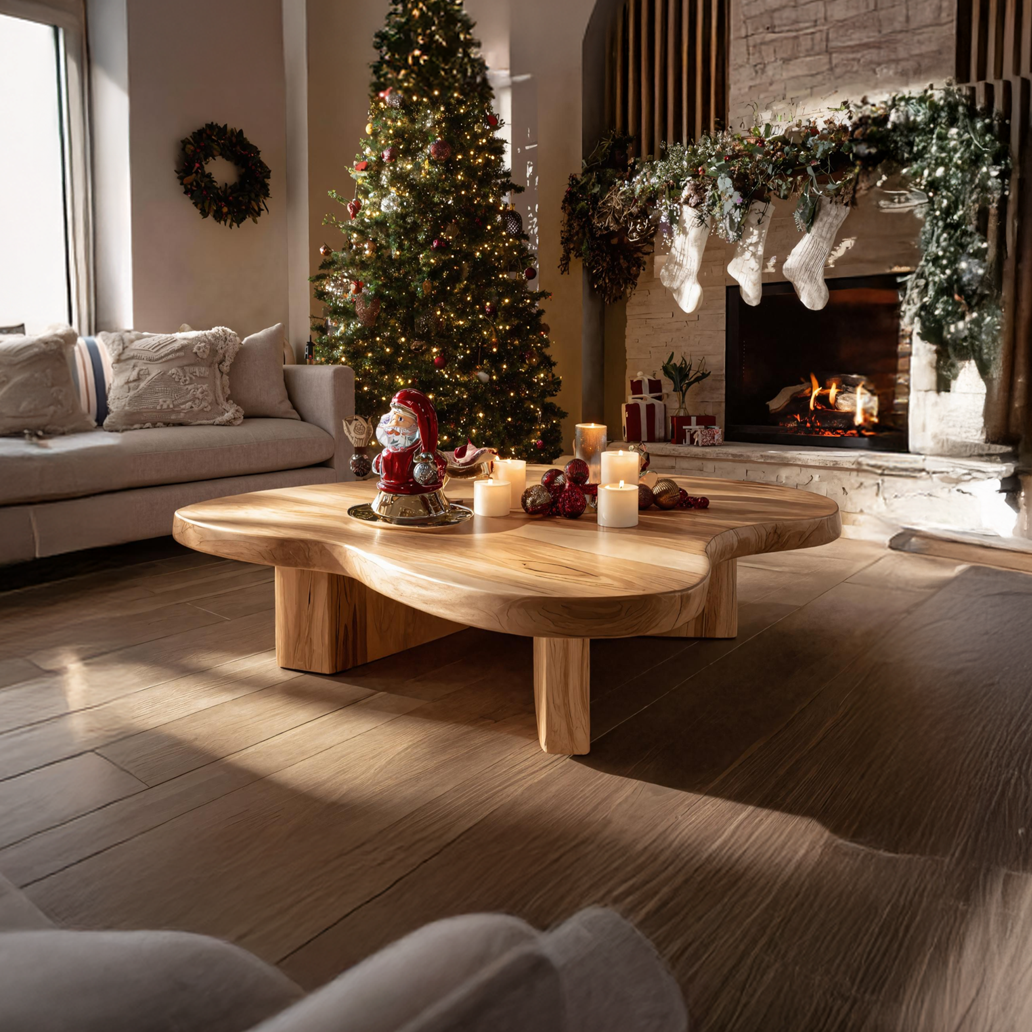 Modern Solid Wood Coffee Table For Christmas Furniture Decor SILDTTRCCF035