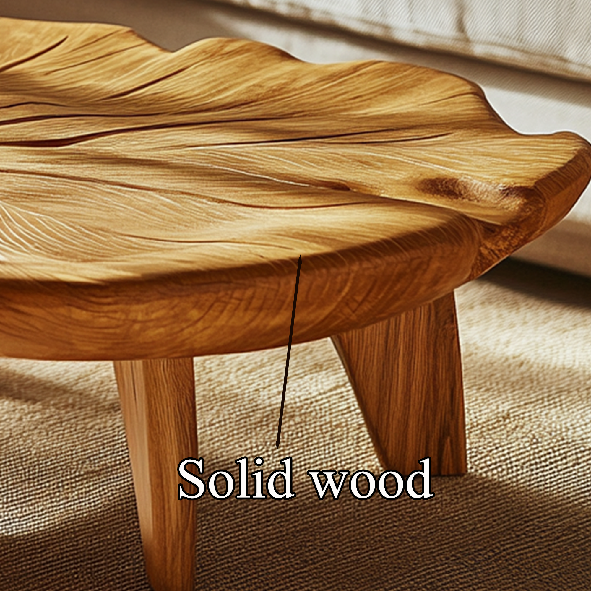 Modern Coffee Table Live Edge SINLCF009