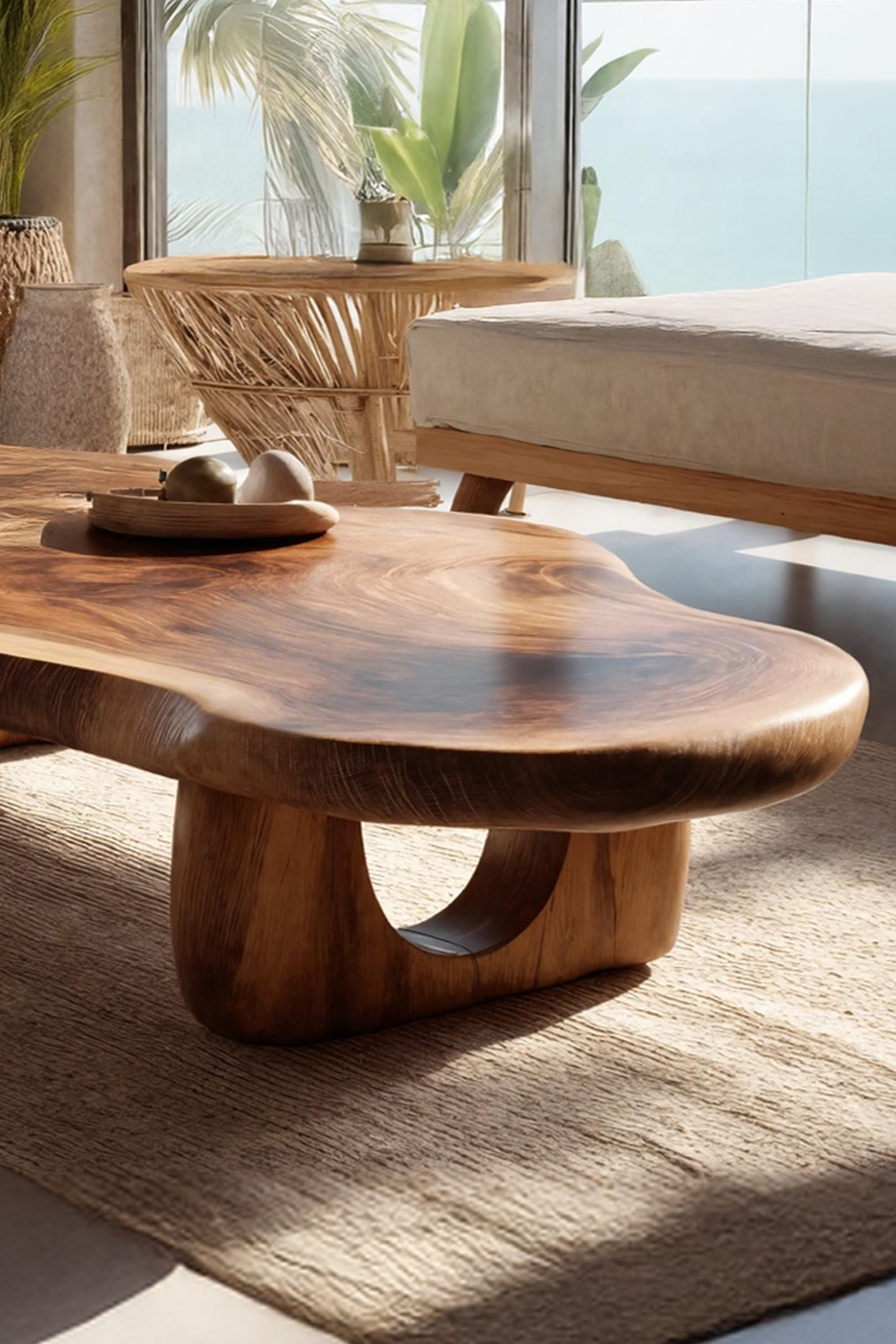 Modern Live Edge Coffee Table Solid Wood For Entryway Style SILDTTRCF032