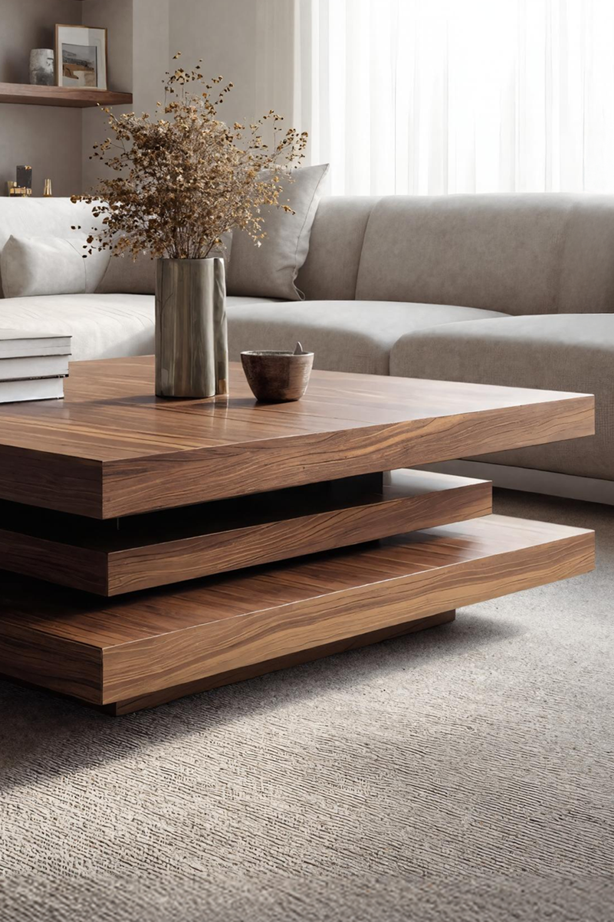 Modern Wooden Solid Wood Coffee Table For Living Room Style SILDTTRCF042