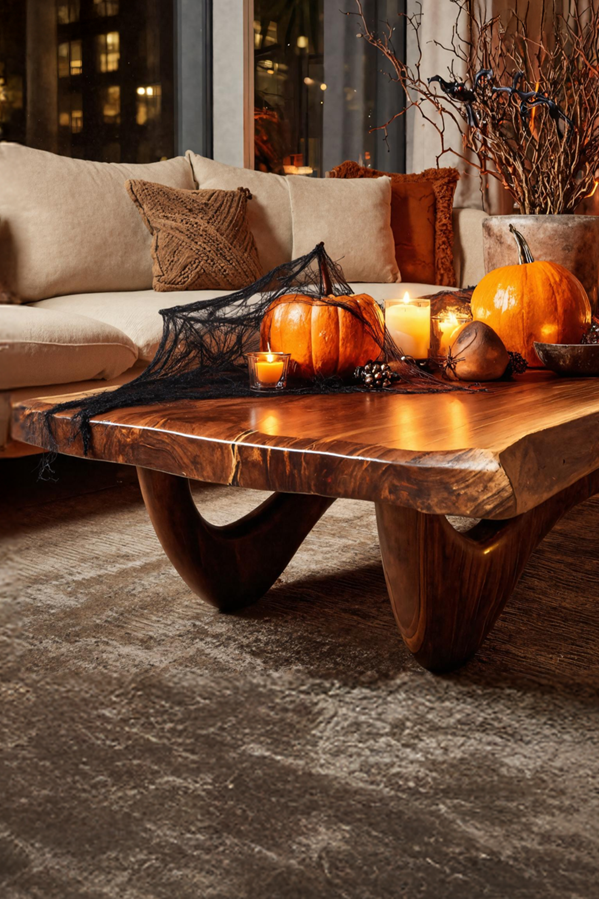 Modern Wooden Live Edge Coffee Table Furniture Decor Haunted Vibes SILDTTNHCF009