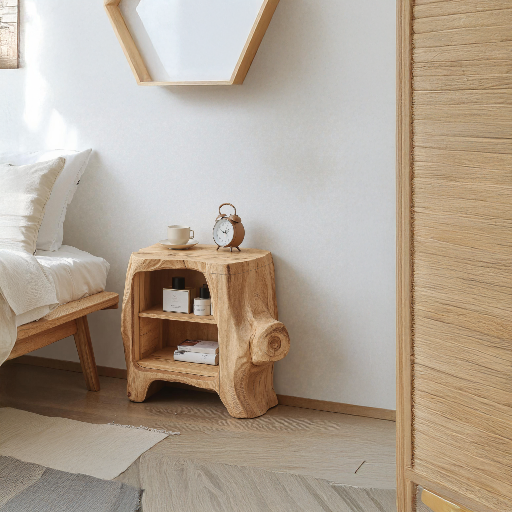 Handcrafted Wooden Nightstand For Unique Bedroom Appeal SILDTNS027