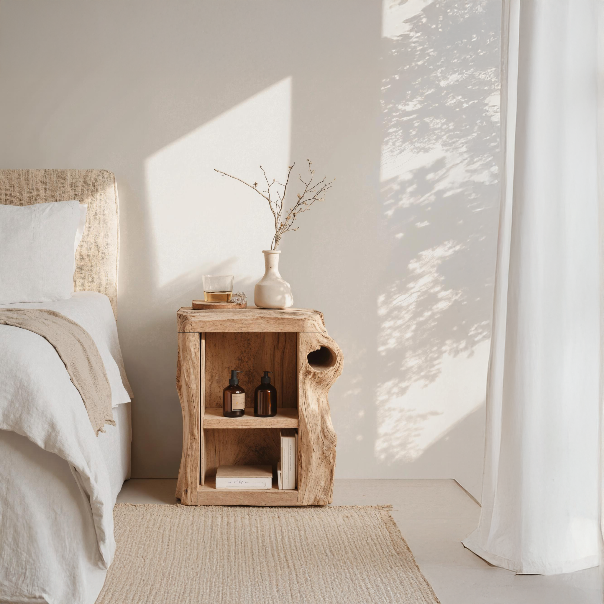 Handcrafted Live Edge Nightstand For Elegant Bedroom SILDTNS031