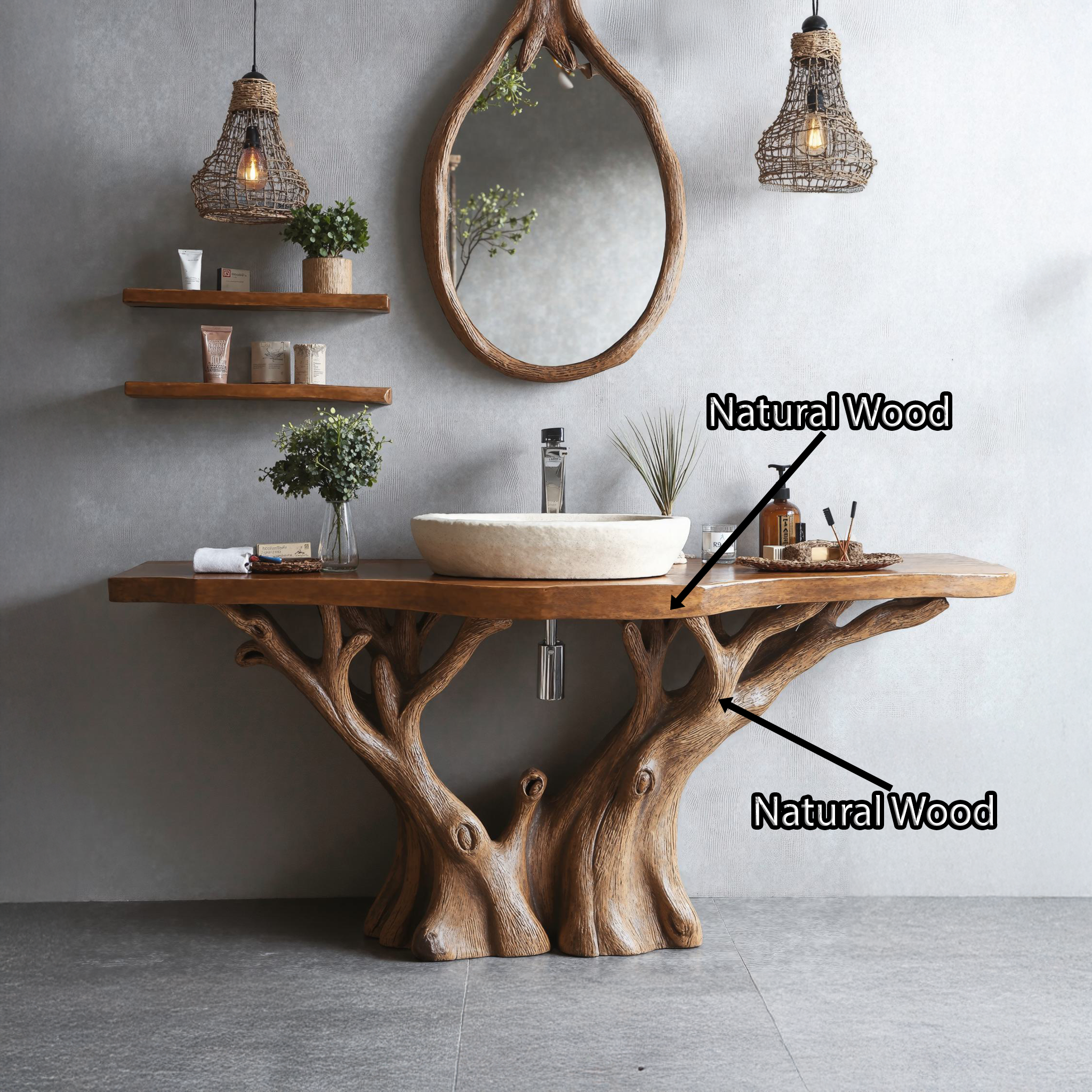 Reclaimed Wood Bathroom Vanity With Rustic Design SILDTBRV099
