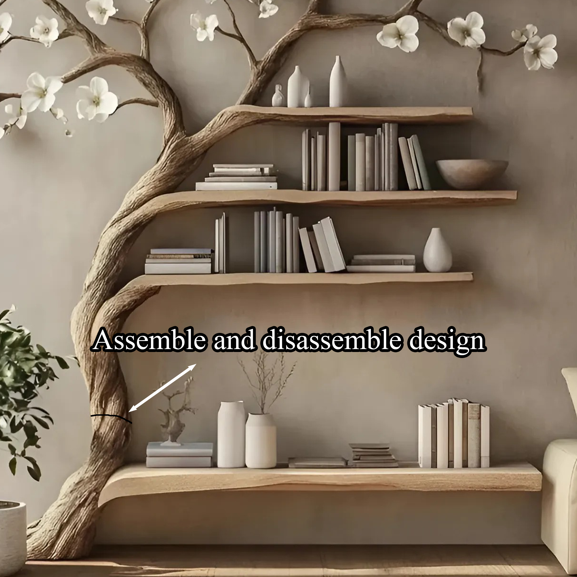 Handmade Wood Book Shelf Classic Design Decor Official SINLTB140