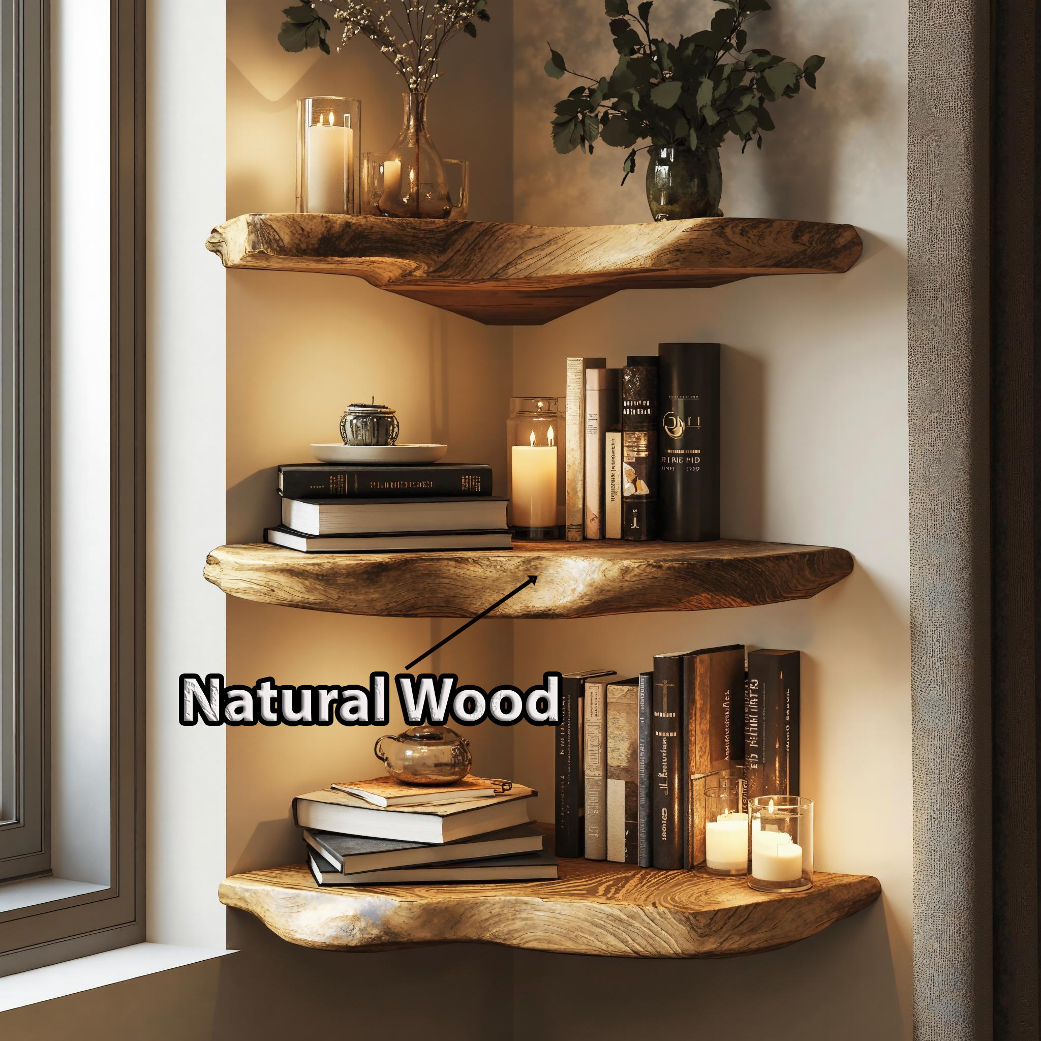 Handcrafted Corner Shelf With A Timeless Wooden Design SILDTCN086