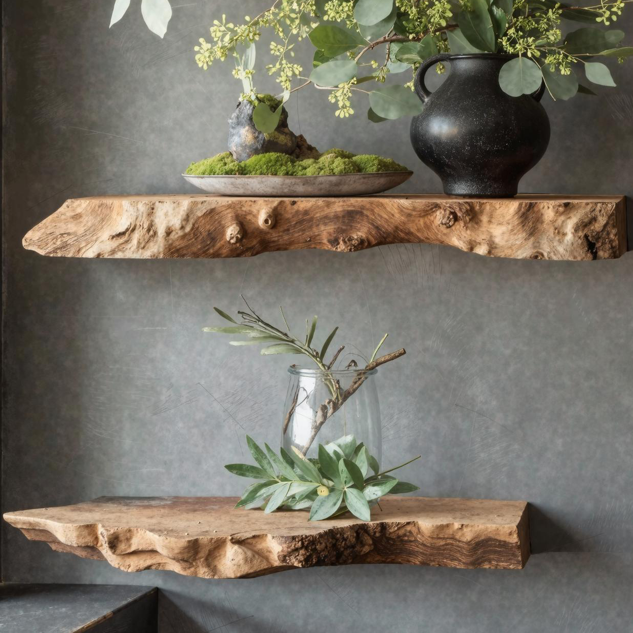 Mid Century Live Edge Floating Shelf For Living Room Decor SILDTFL155