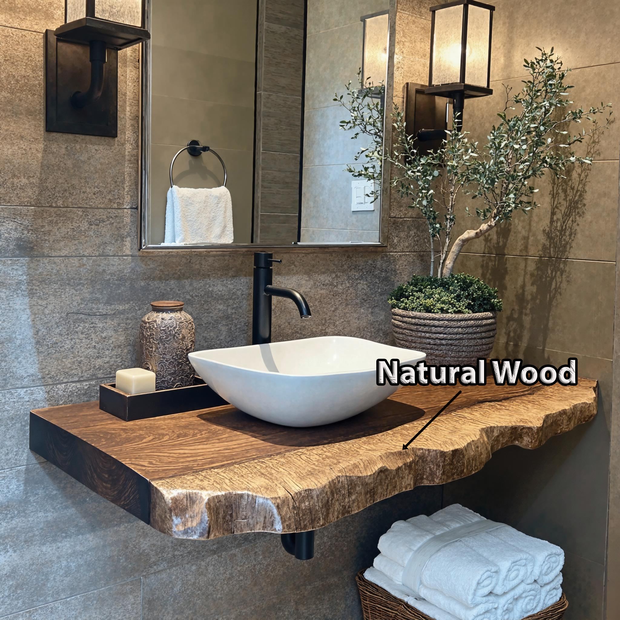 Floating Vanity Shelf For Bathroom With Modern Wooden Design SILDTBRV185