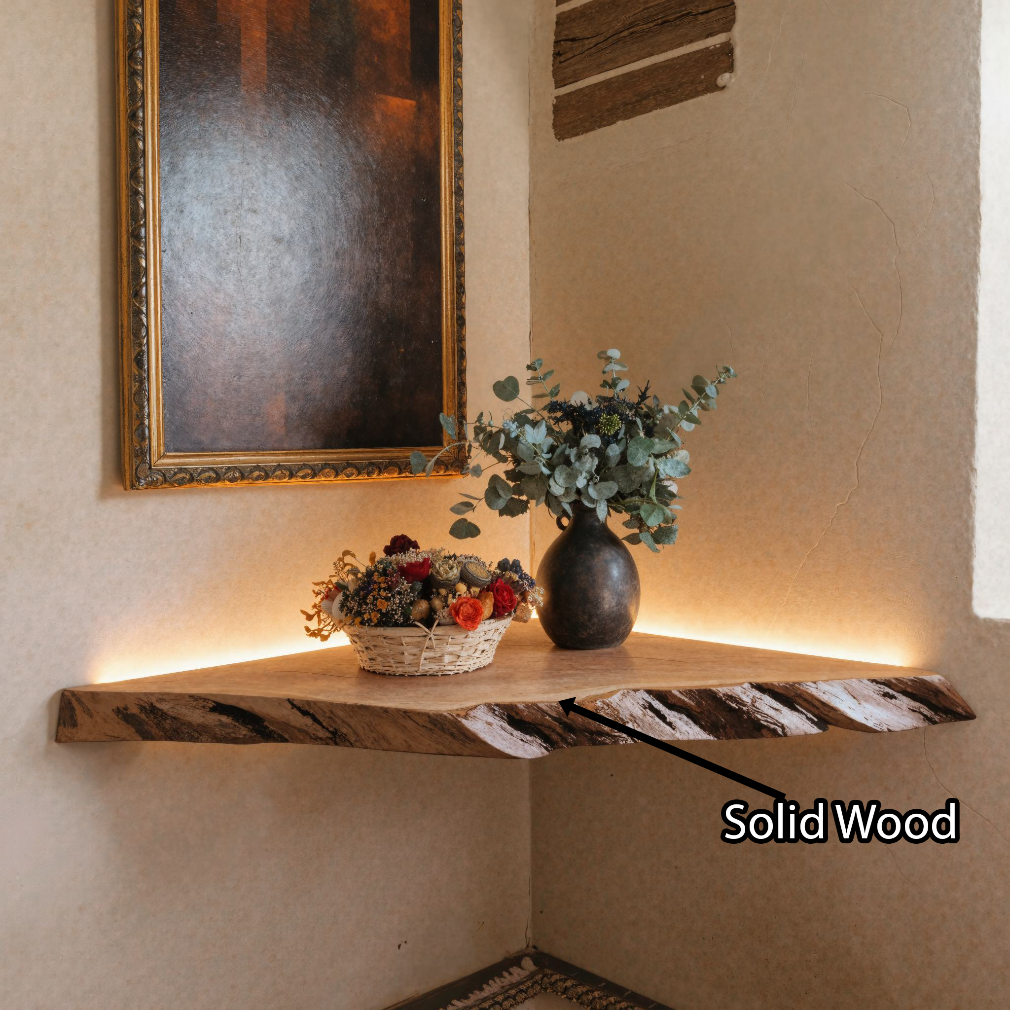 Handcrafted Floating Corner Bathroom Vanity SILDTBRV075