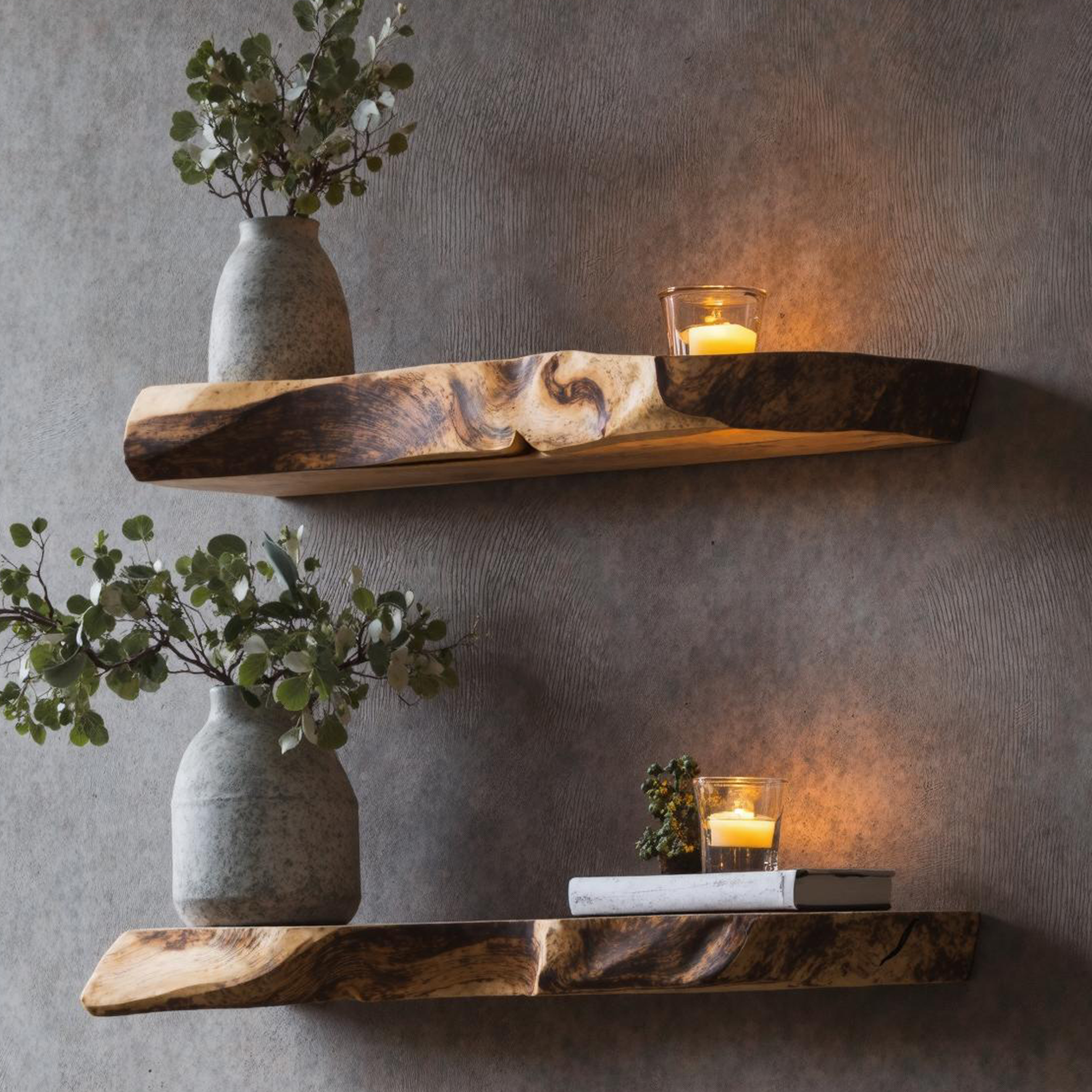 Mid Century Live Edge Floating Shelf Modern Living Space SILDTFL159