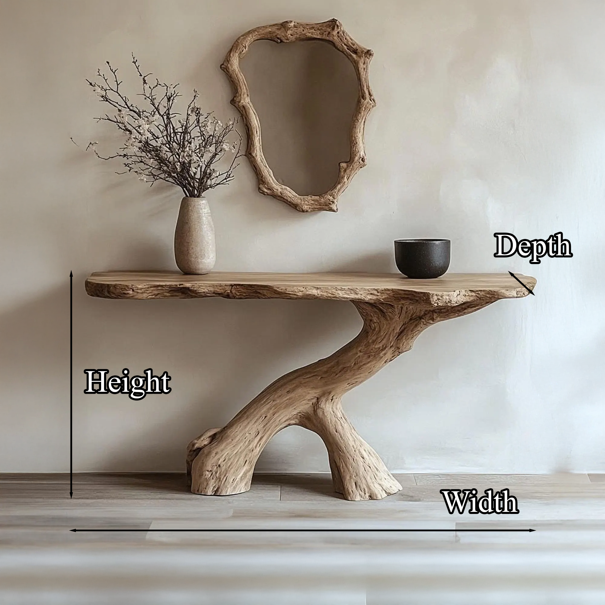 Wood Console Table Rustic Narrow Decor Home Gift SINLCS049