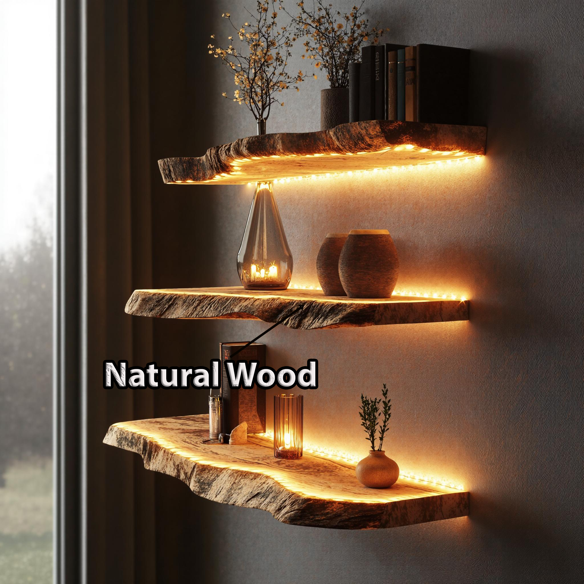 Handcrafted Wooden Floating Shelf For Wall Organization SILDTFL149