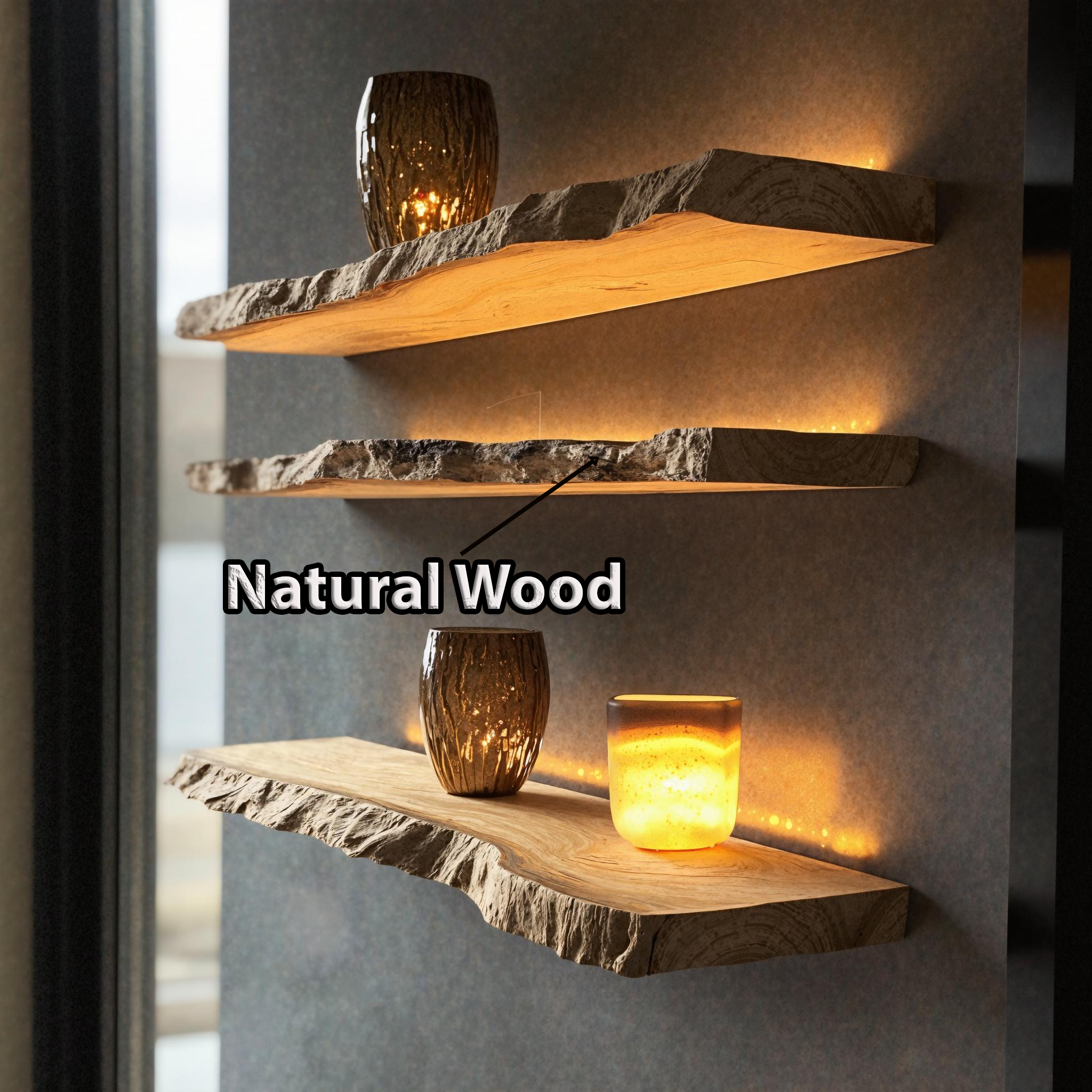 Live Edge Wooden Floating Shelf For Modern Homes SILDTFL147