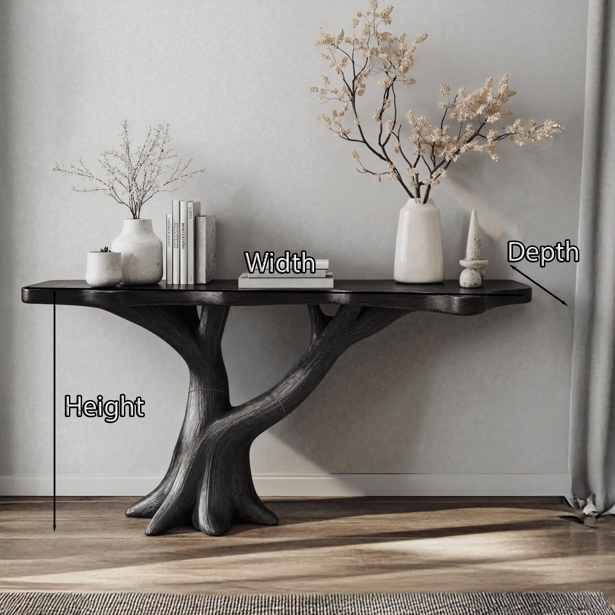 Elegant Rustic Farmhouse Wood Console Table For Entryway Organization SILDTCS185