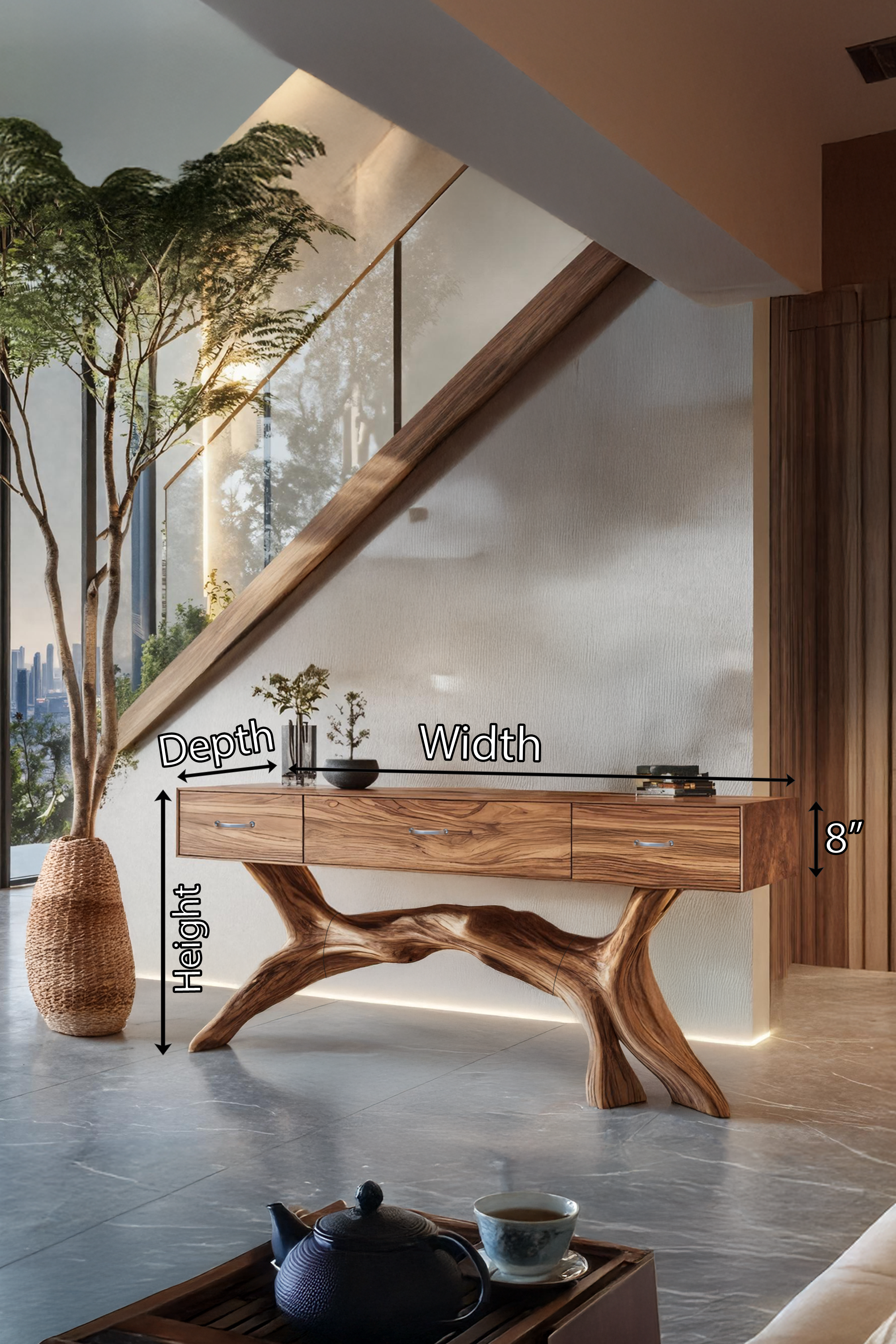 Rustic Wooden Console Table For Furniture Decor With Storage Ideas SILDTTRCS016