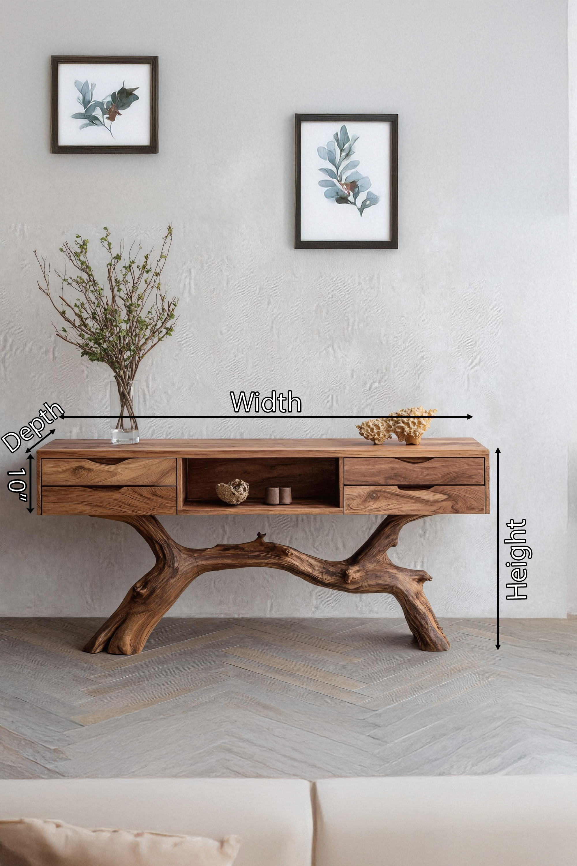 Handcrafted Wooden Console Table For Living Room Handmade Accent SILDTTRCS027