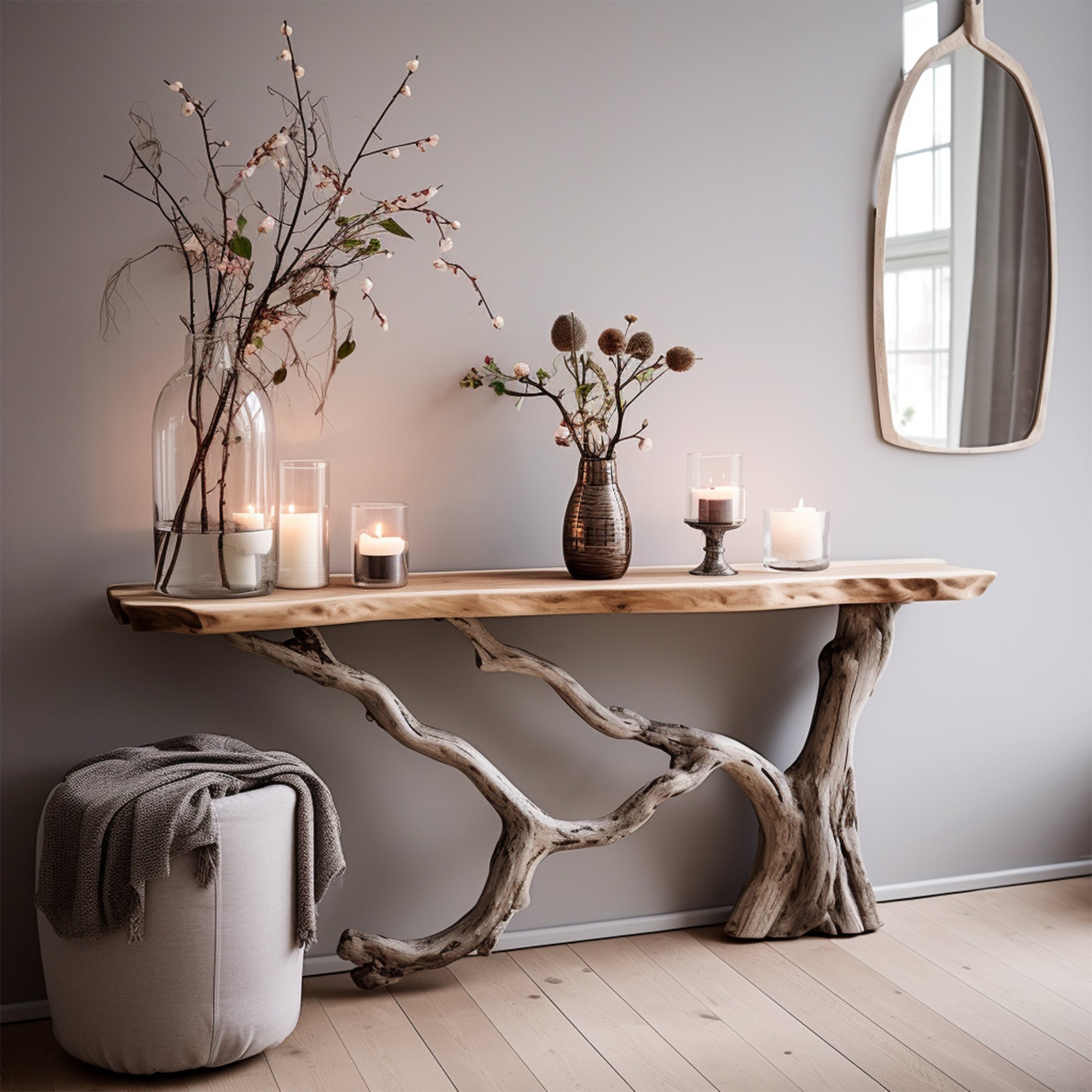 Floating Live Edge Side Table Handcrafted For Natural Spaces SILDTCS010