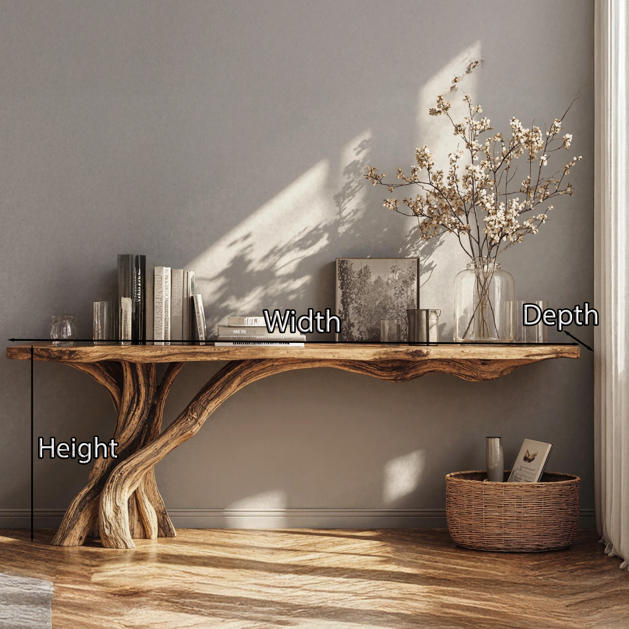 Practical Wood Console Table For Organized Living Room Spaces SILDTCS195