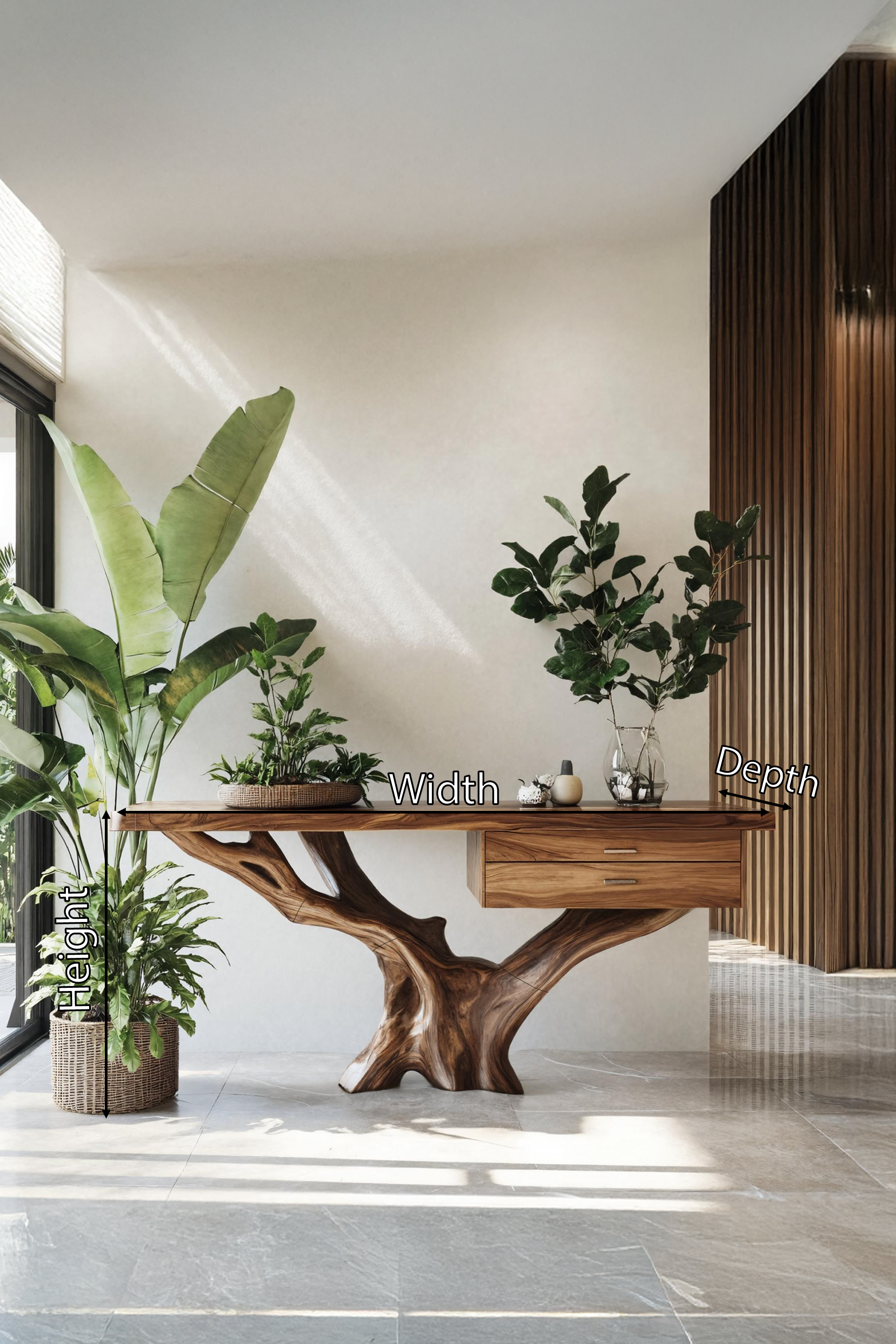 Mid Century Wooden Console Table For Living Room Modern Decor SILDTTRCS001