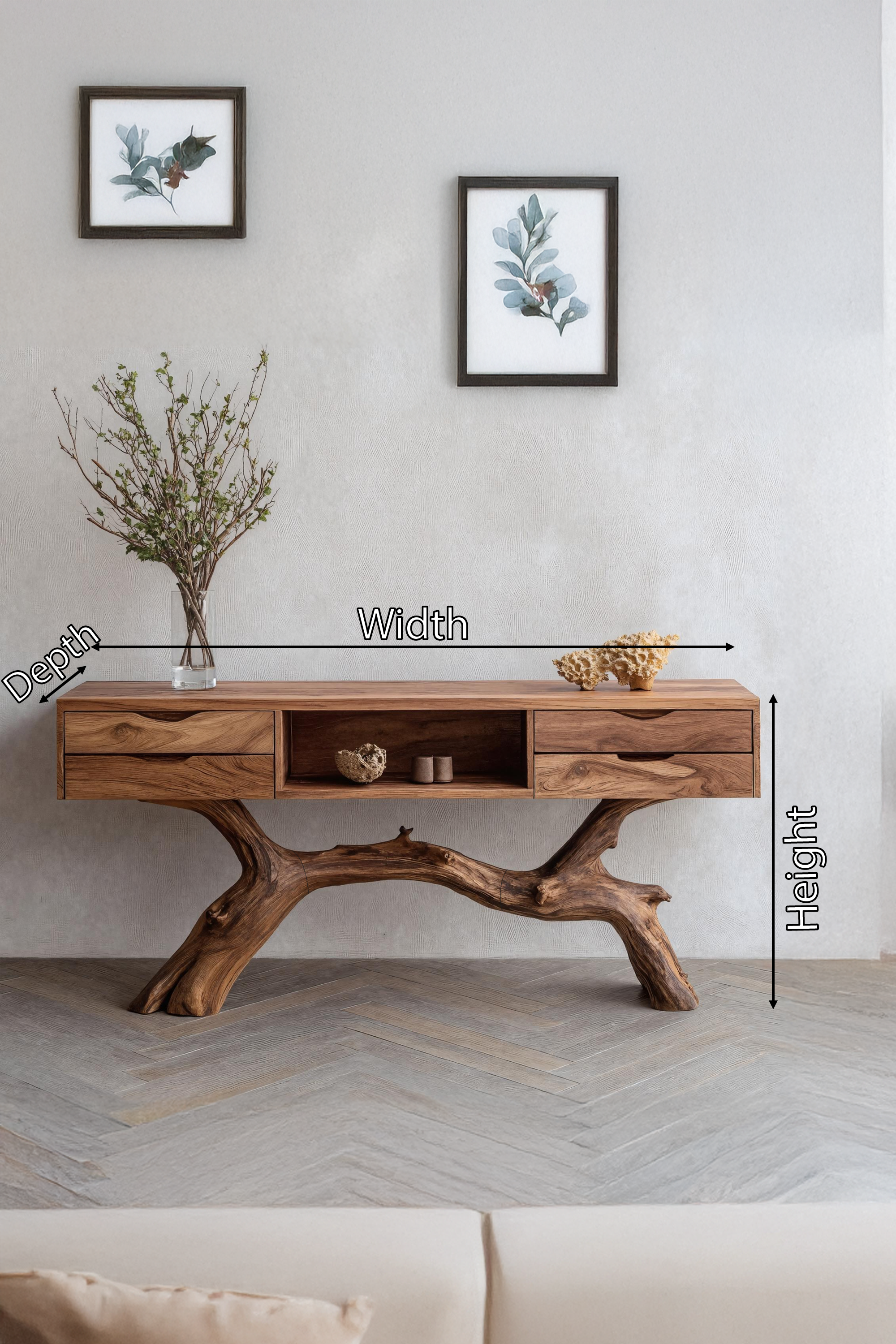 Handcrafted Wooden Console Table For Living Room Handmade Accent SILDTTRCS027