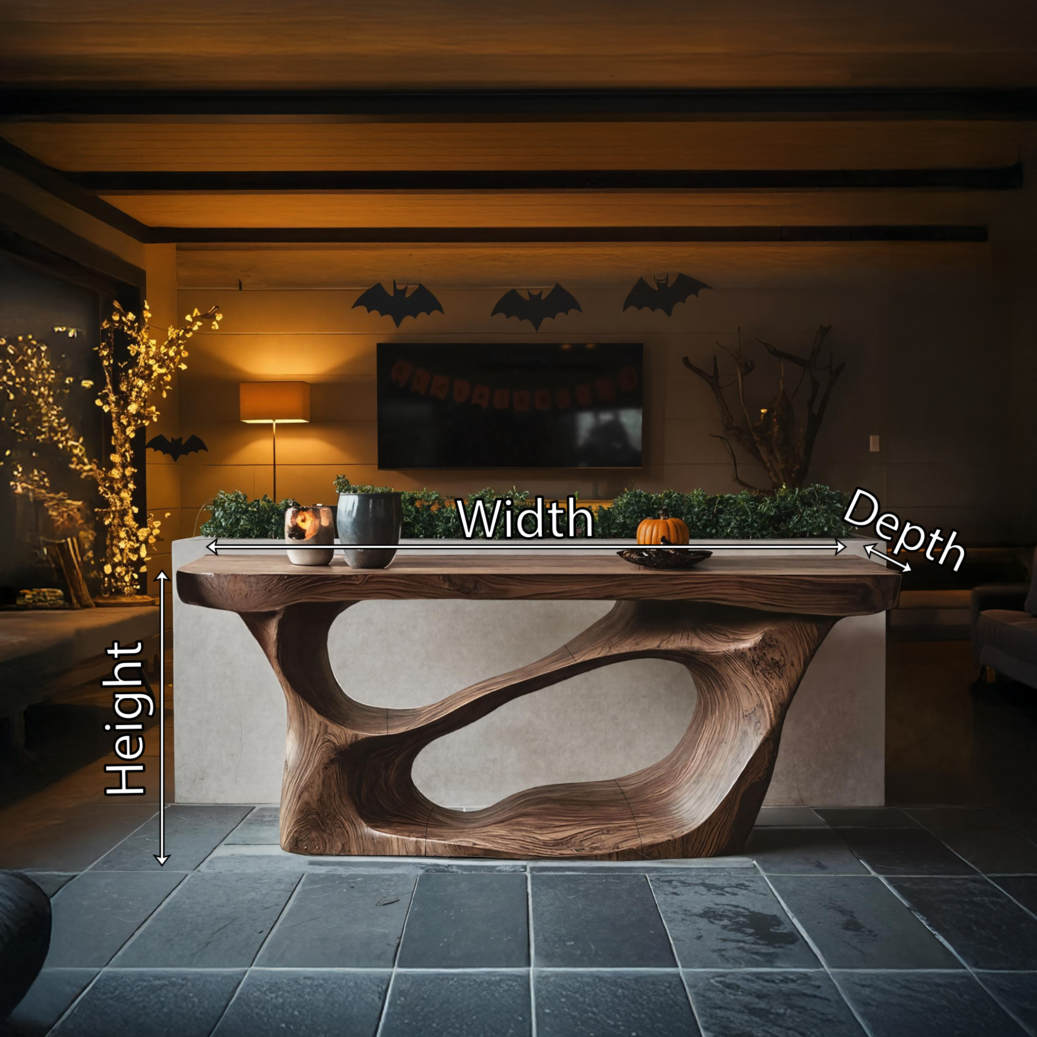 Handcrafted Live Edge Entryway Table For Furniture Decor Halloween Ideas SILDTTRHCS003