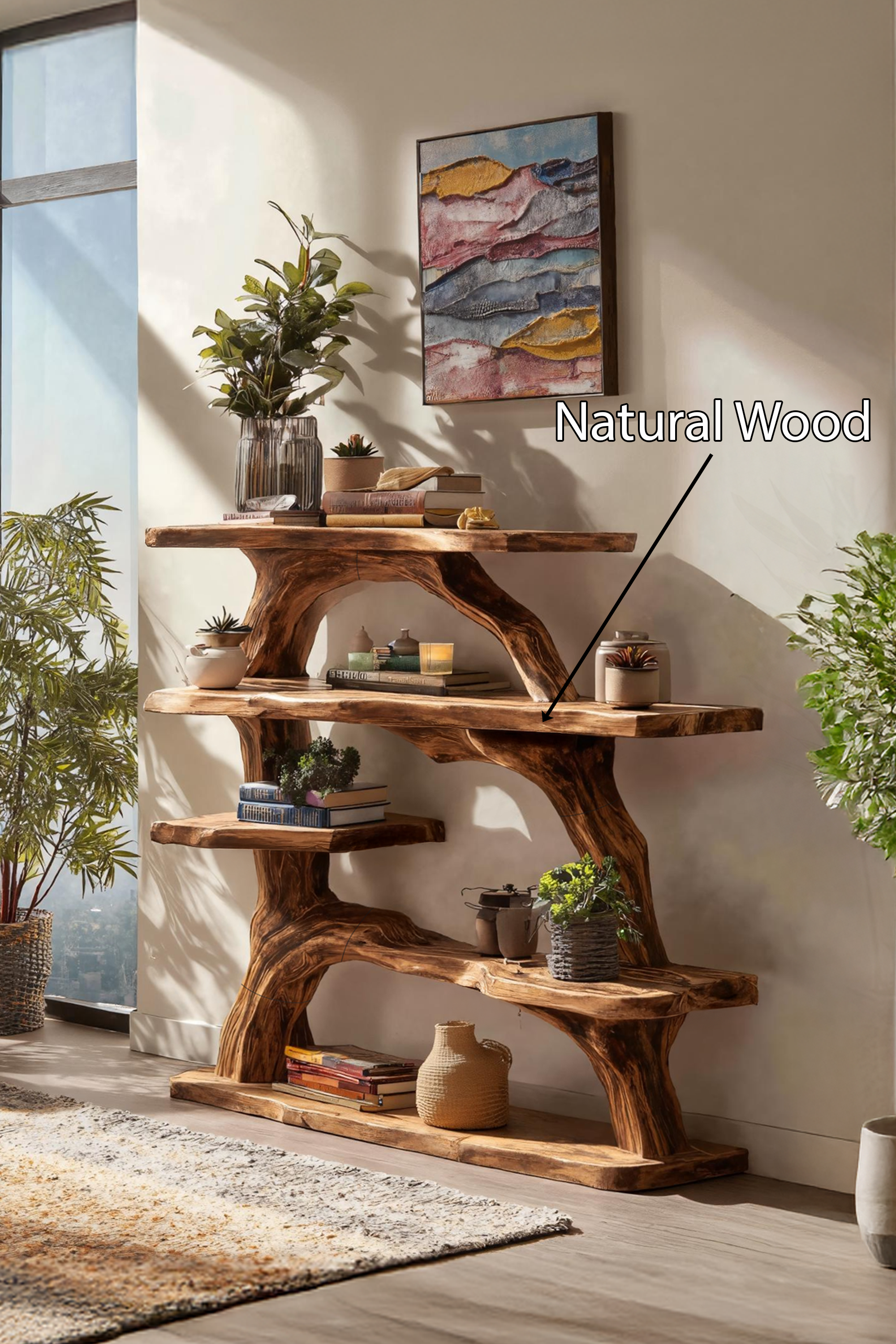 Handcrafted Wooden Live Edge Console Table For Luxury Living Room Decor SILDTTNCS046