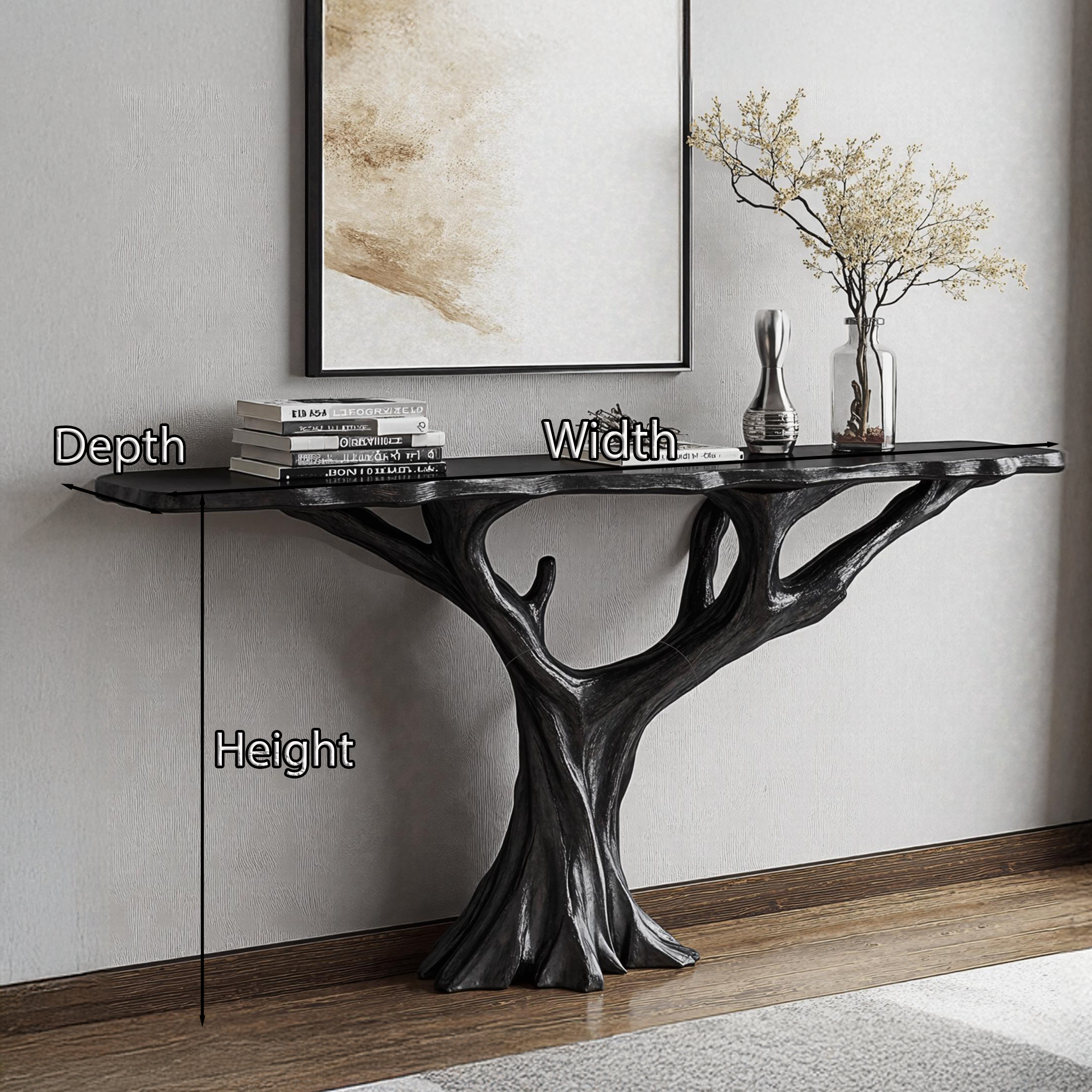 Functional Black Wood Console Table For Organizing Your Entryway Essentials SILDTCS191