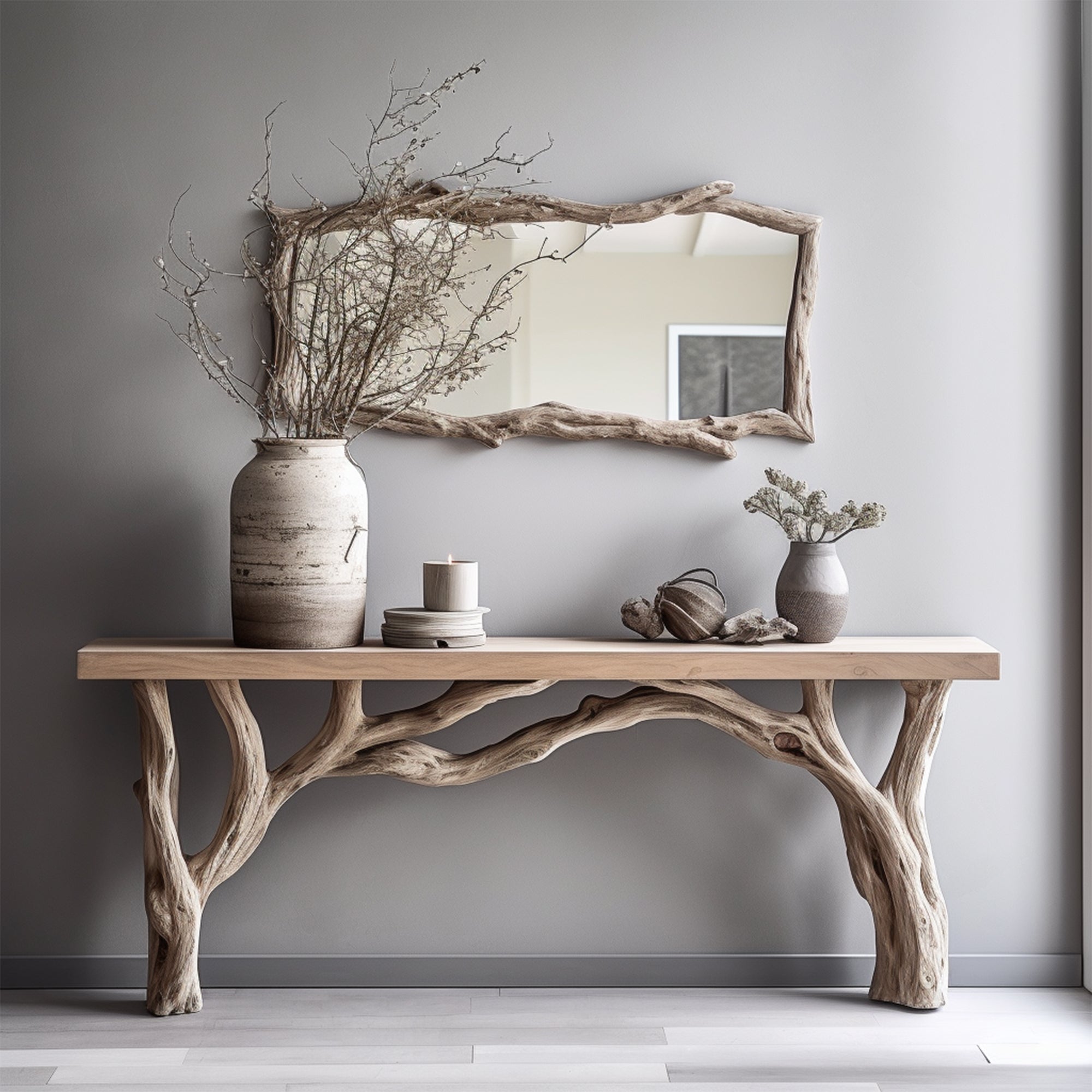 Natural Live Edge Console Table With Handcrafted Quality SILDTCS013