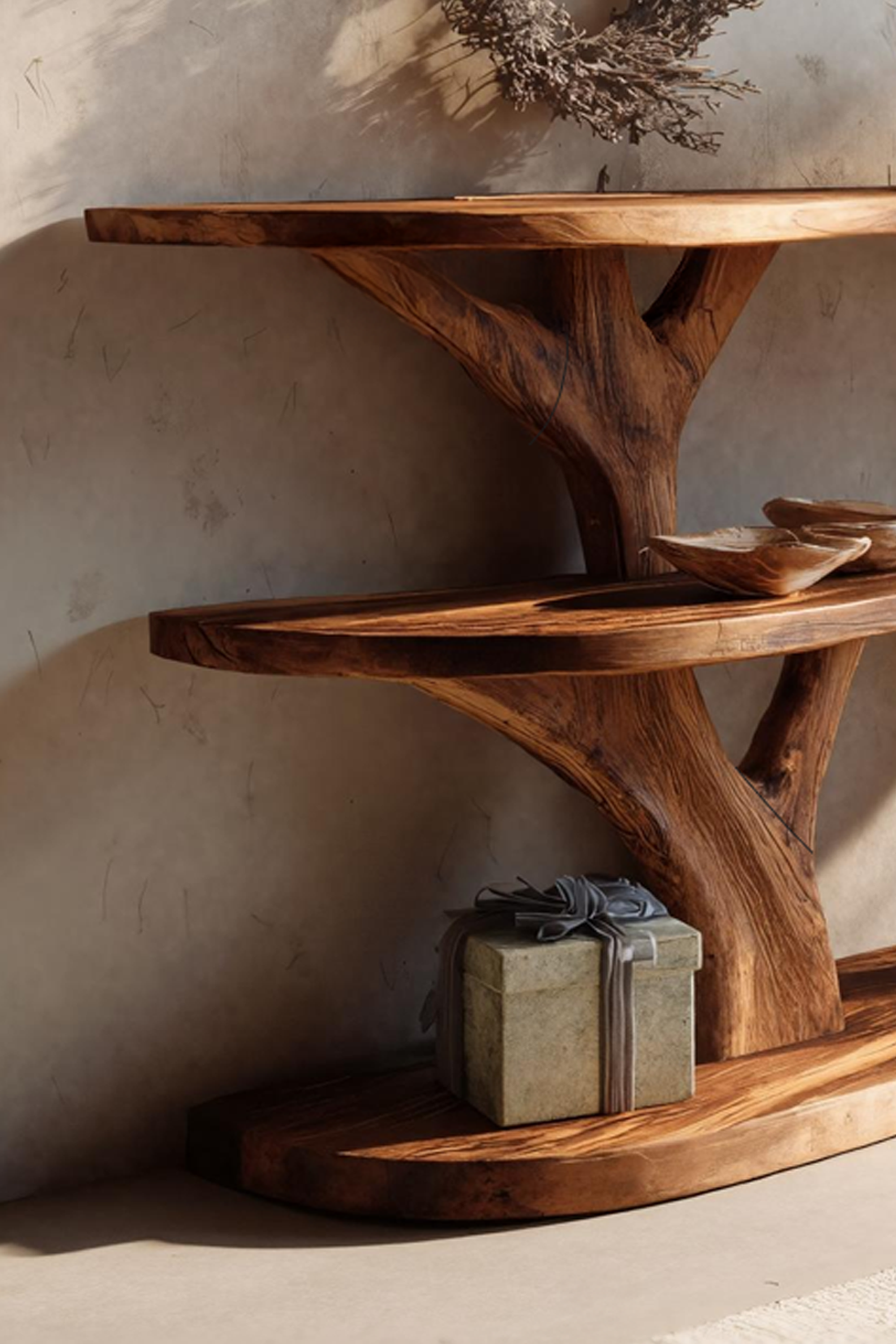 Farmhouse Solid Wood Console Table For Living Room Holiday Seasonal Design SILDTTRCSC010